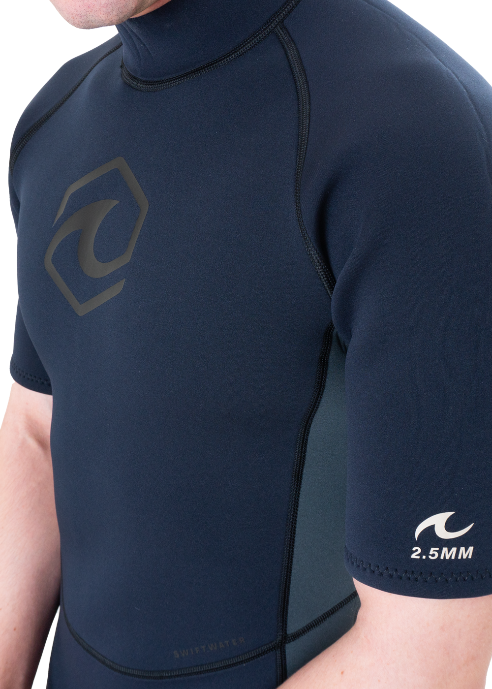 Swiftwater Men's Short Sleeve 2.5mm Back Zip Spring Wetsuit for Surfing, Diving & Water Sports - Lightweight Neoprene Swimwear