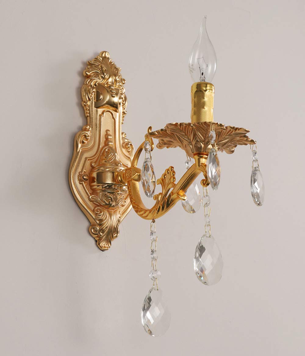 Elegant 2-Light Crystal Wall Sconce - Zinc Alloy Candle Wall Lamp for Living Room, Bedroom & Corridor - Modern Decorative Lighting for Home & Office Spaces