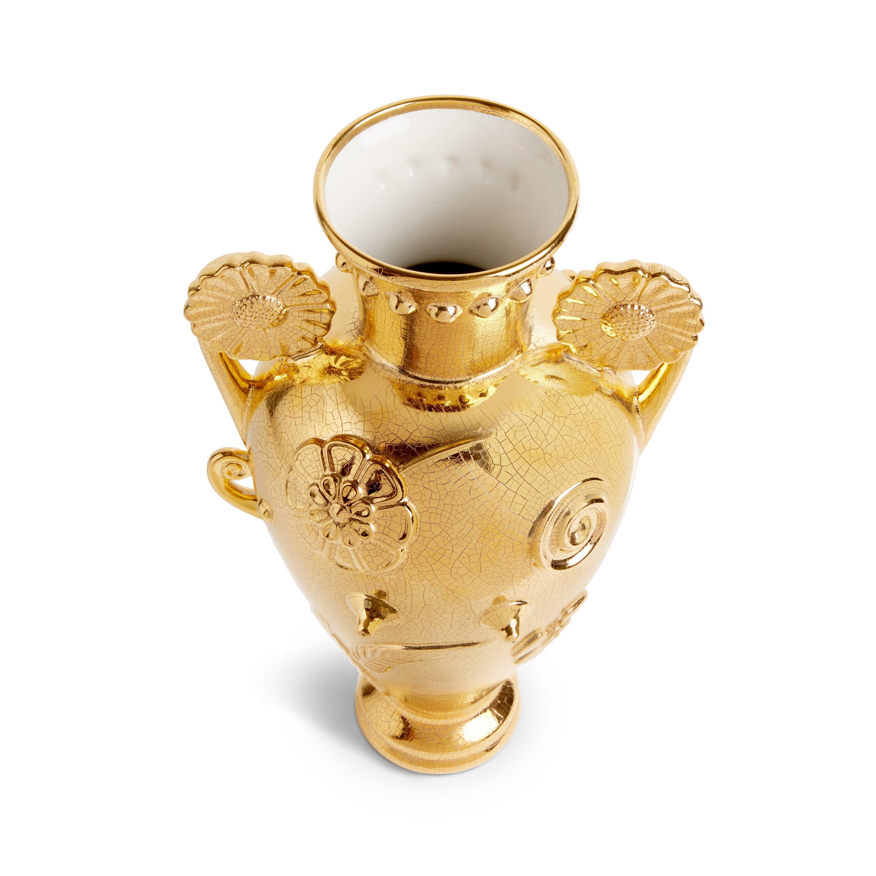 Exclusive Pantheon Persephone Gold Amphora Vase - Perfect for Greek Mythology Decor, Wedding Centerpieces & Luxury Home Accents