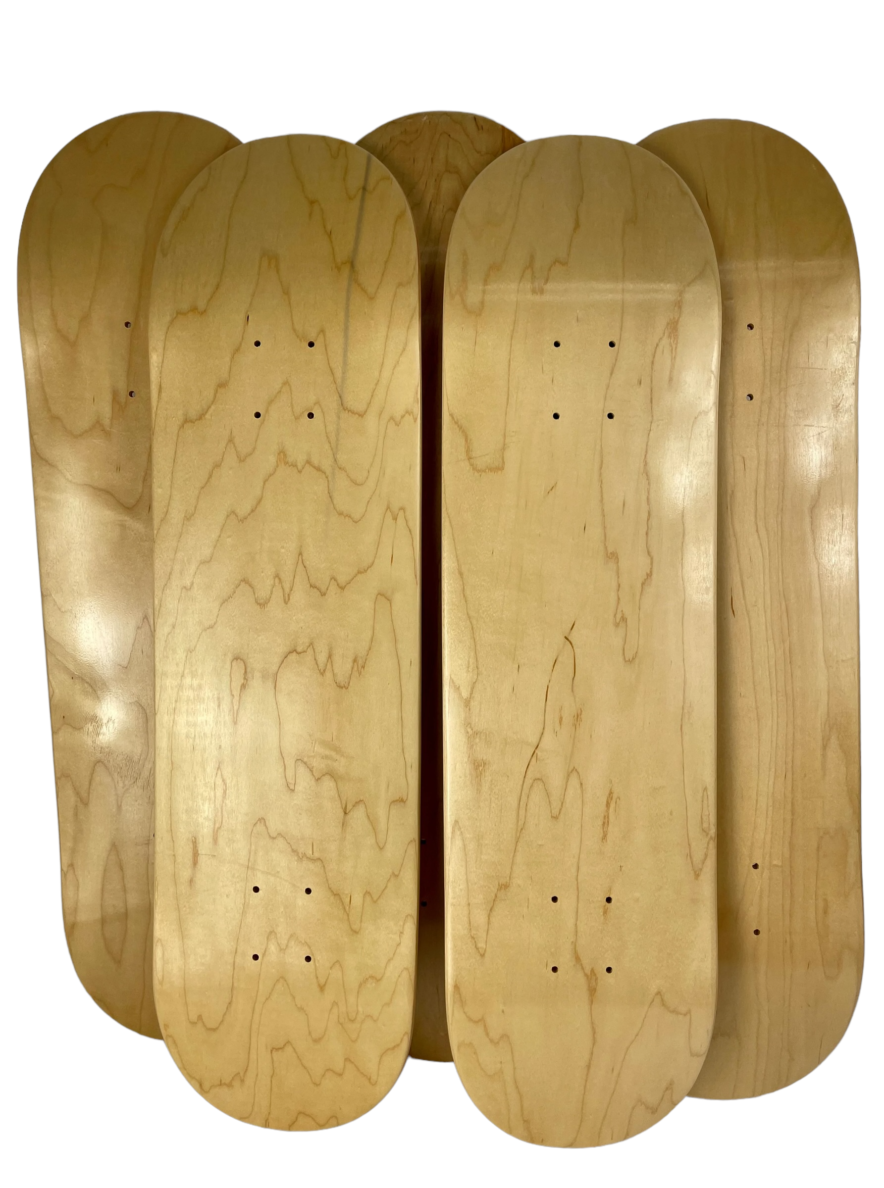 5 Pack Hardrock Blank Skateboard Decks - Natural Wood - Choose Size 8
