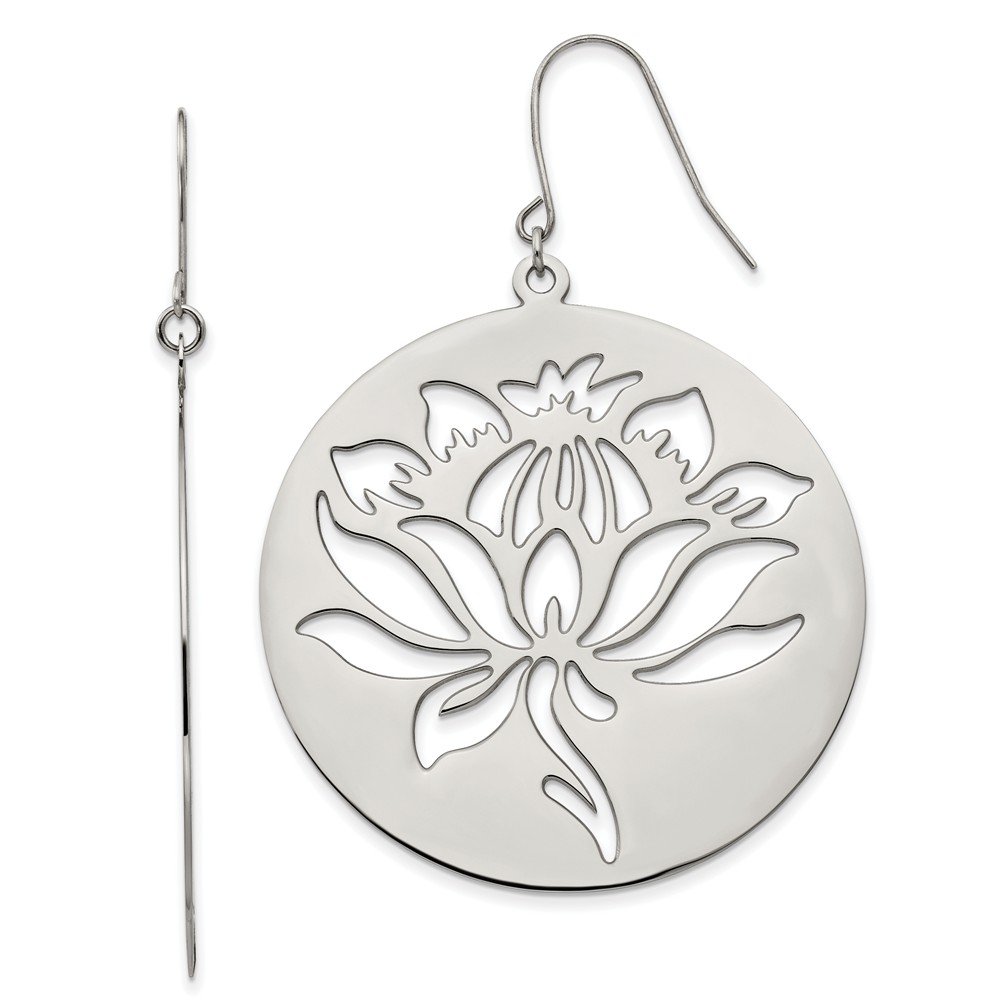 Stainless Steel Floral Cutout Dangle Earrings for Women - Elegant Boho Chic Jewelry for Parties, Weddings & Everyday Wear