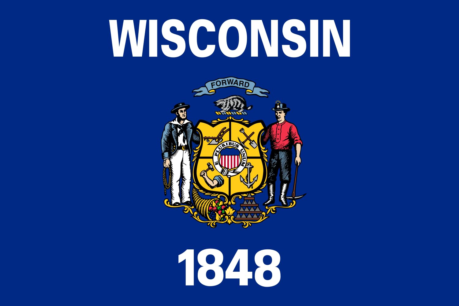 XXL+ Wisconsin State Flag - 150x250cm (5x8ft) Large Outdoor Landscape Flag - 3.75m² (40sqft) - 100% Made in Germany - Durable All-Weather Polyester - Perfect for Backyards, Stadiums & Patriotic Displays