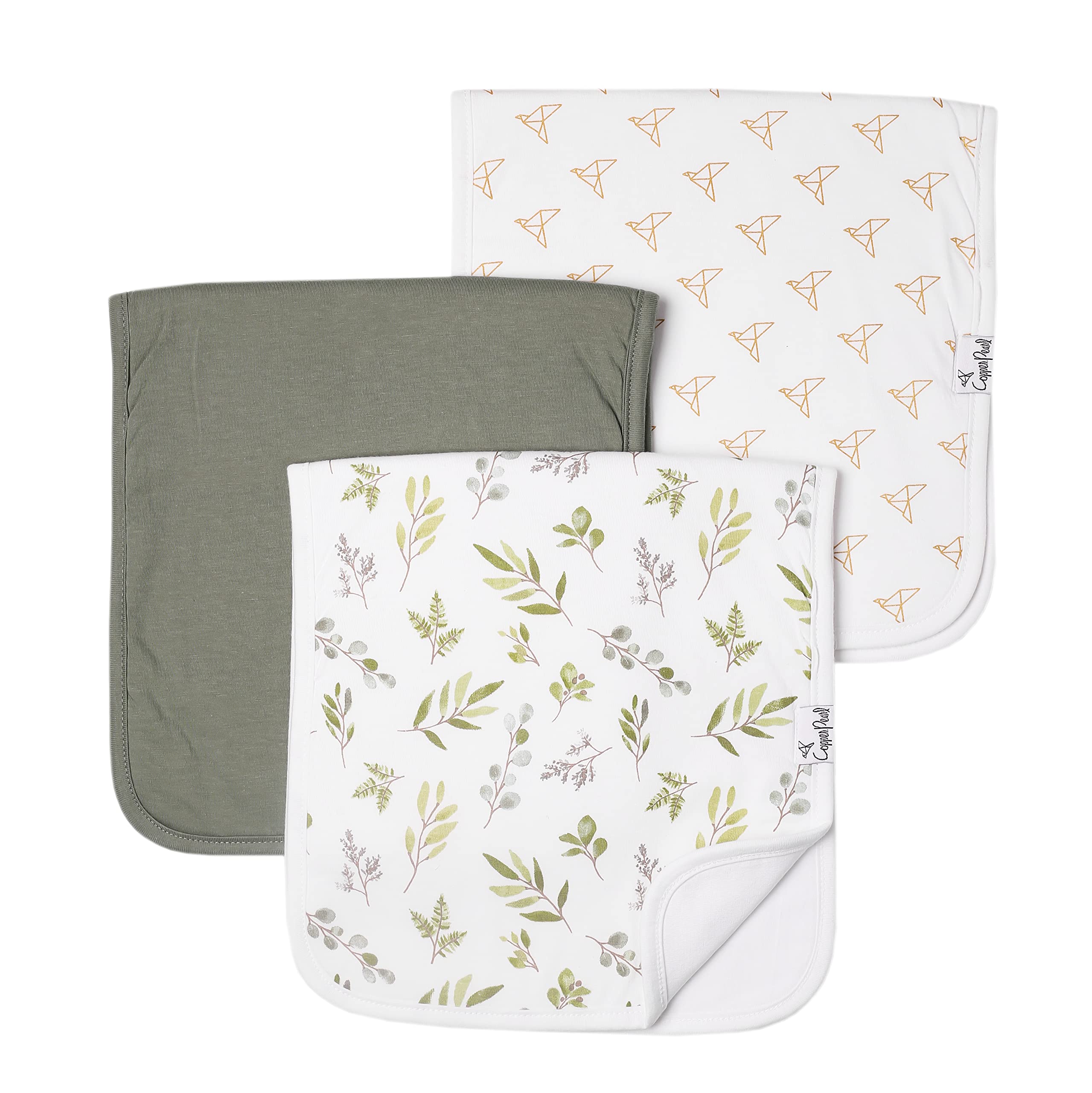Premium Baby Burp Cloths - 3-Pack Large Cotton Spit Up Rags for Newborns, Ultra Soft & Absorbent with 3 Layers, Perfect Baby Shower Gift for Boys & Girls (21