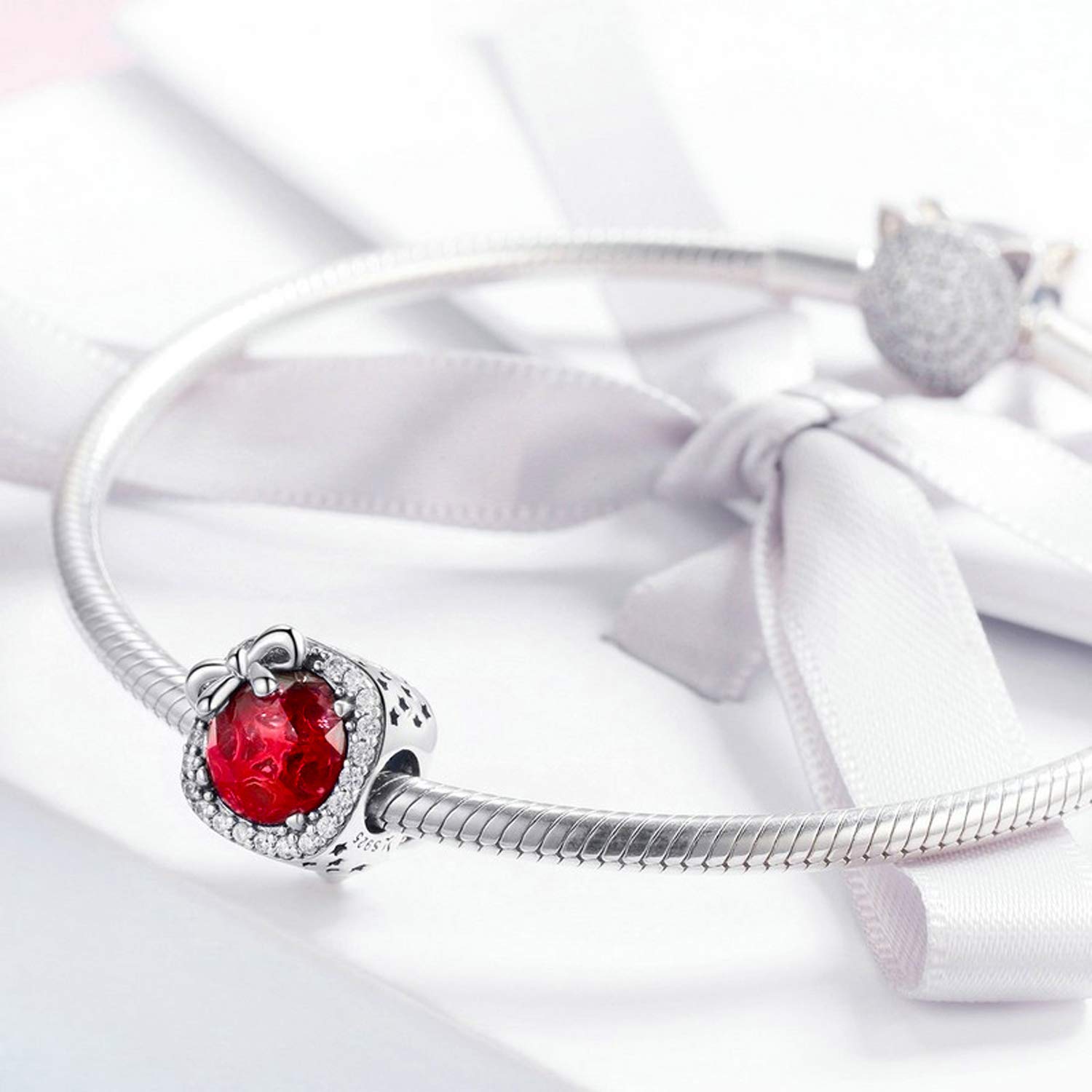 MUERDOU Birthstone Charm - Elegant Bowknot Crystal Pendant for Bracelets & Necklaces | Perfect Birthday Gift, Anniversary Present & Jewelry Making | Ideal for Women's Fashion Accessories & Personalized Gifts