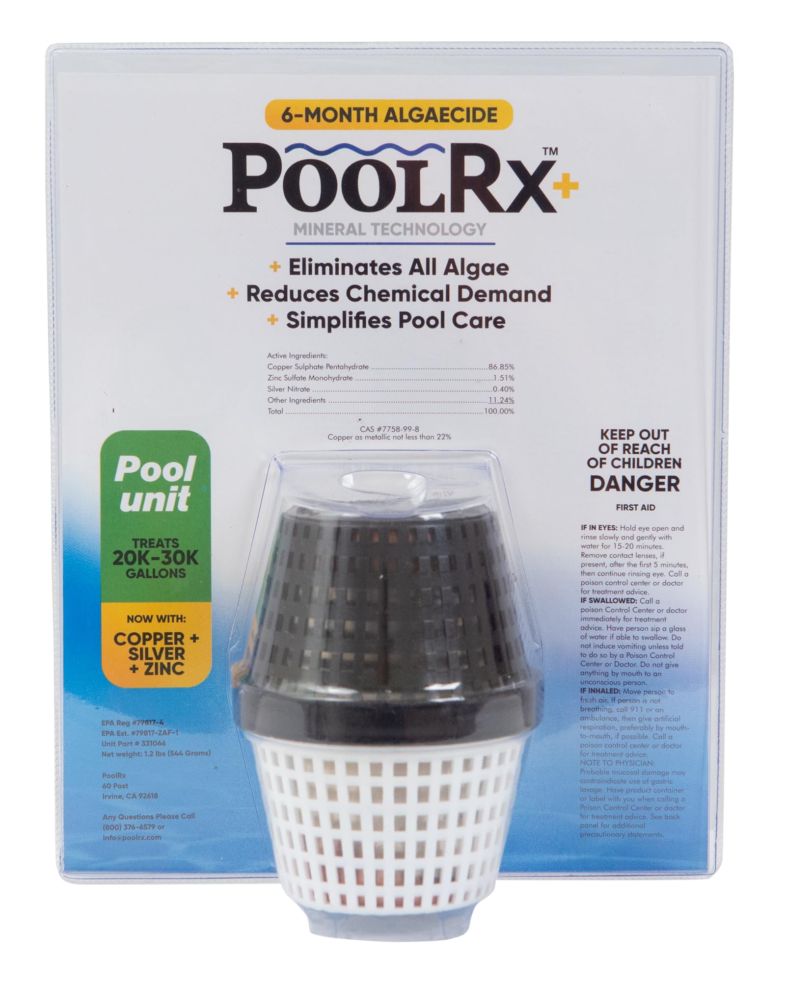PoolRX+ Pool Unit for 20,000-30,000 Gallon Pools | Algae Prevention & Water Treatment | Perfect for In-Ground & Above-Ground Pools