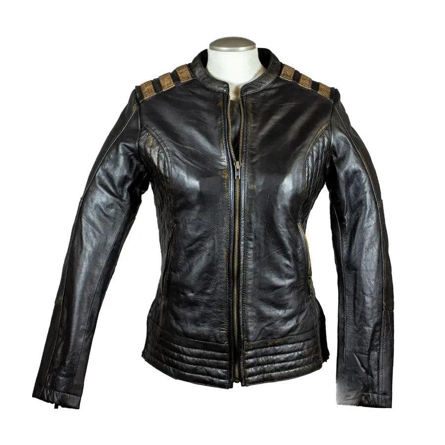 BOL Women's Racer Style Leather Jacket - Fashionable Motorcycle Biker Jacket for Women, Genuine Leather, Slim Fit - Perfect for Riding, Night Out & Casual Wear
