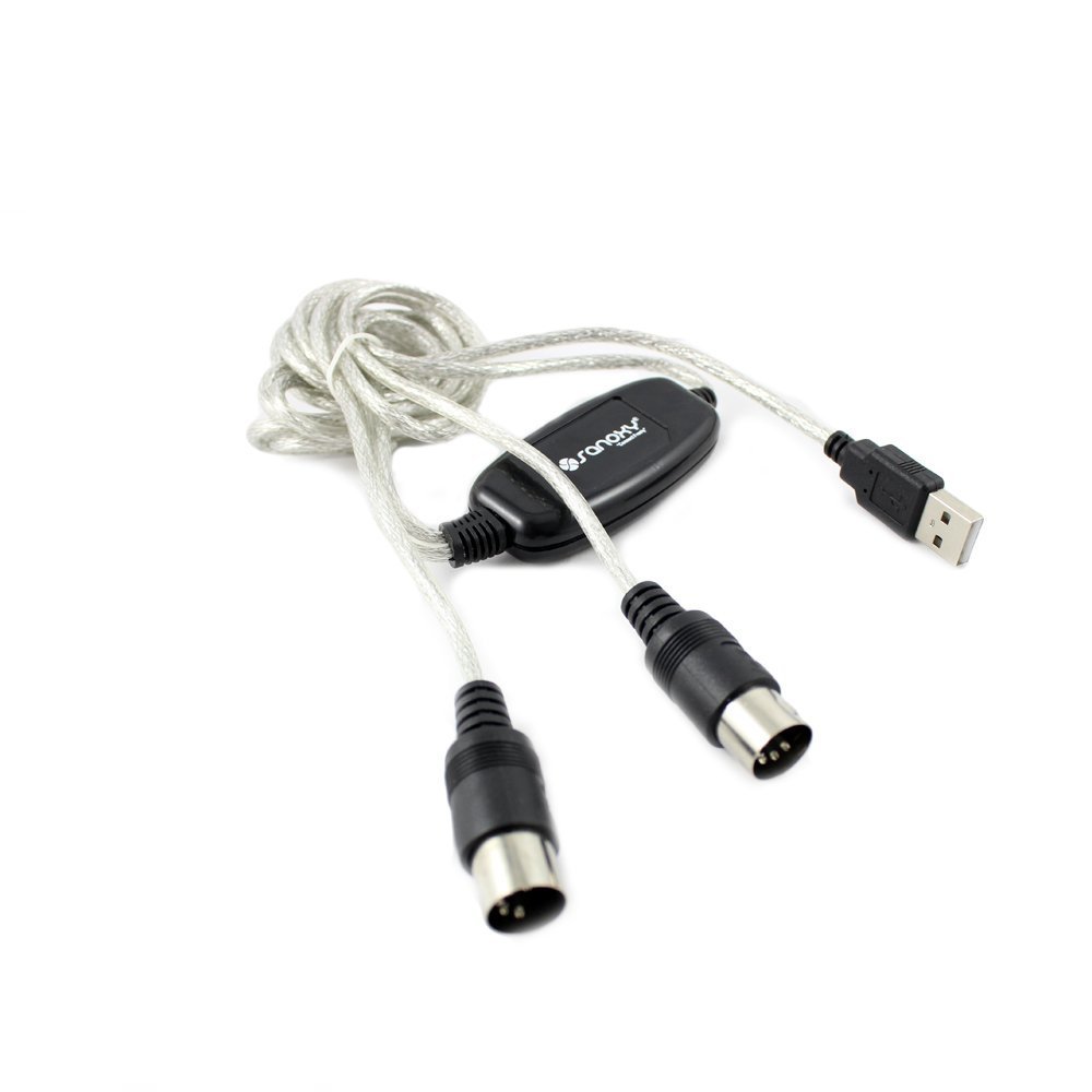 SANOXY USB MIDI Cable Converter - PC to Keyboard Adapter, 1-in 1-Out USB MIDI Interface for Mac & Windows - Perfect for Music Production, Studio Recording & Live Performances