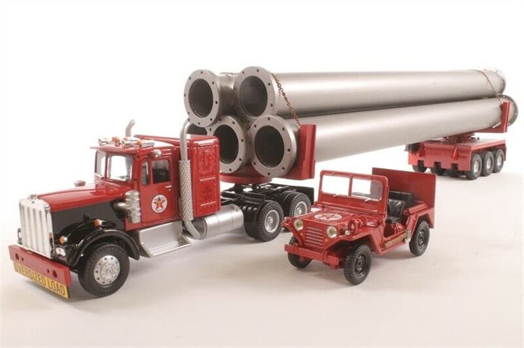 Kenworth Corgi Diecast Truck Model with Pipe Load Dolly & Mutt - Limited Edition 1/50 Texas Pipeline Texaco Collectible - Perfect for Truck Enthusiasts & Model Collectors