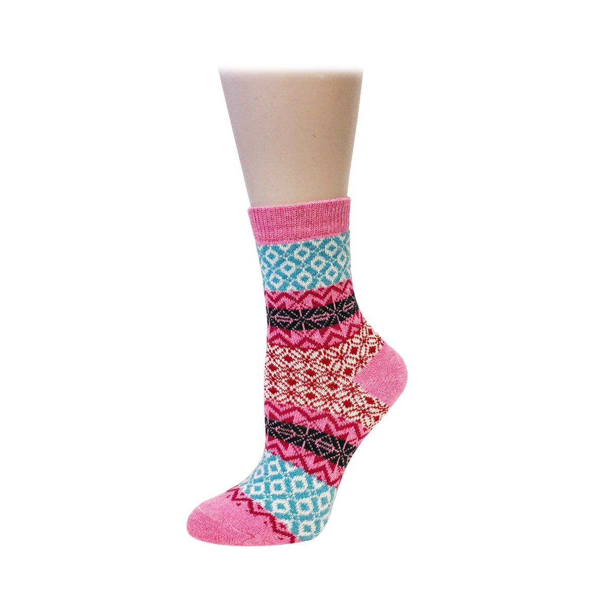 Allydrew Nordic Print Wool Socks - Soft & Warm Winter Socks for Men & Women - 5 Pairs Pack - Perfect for Hiking, Home & Office Comfort