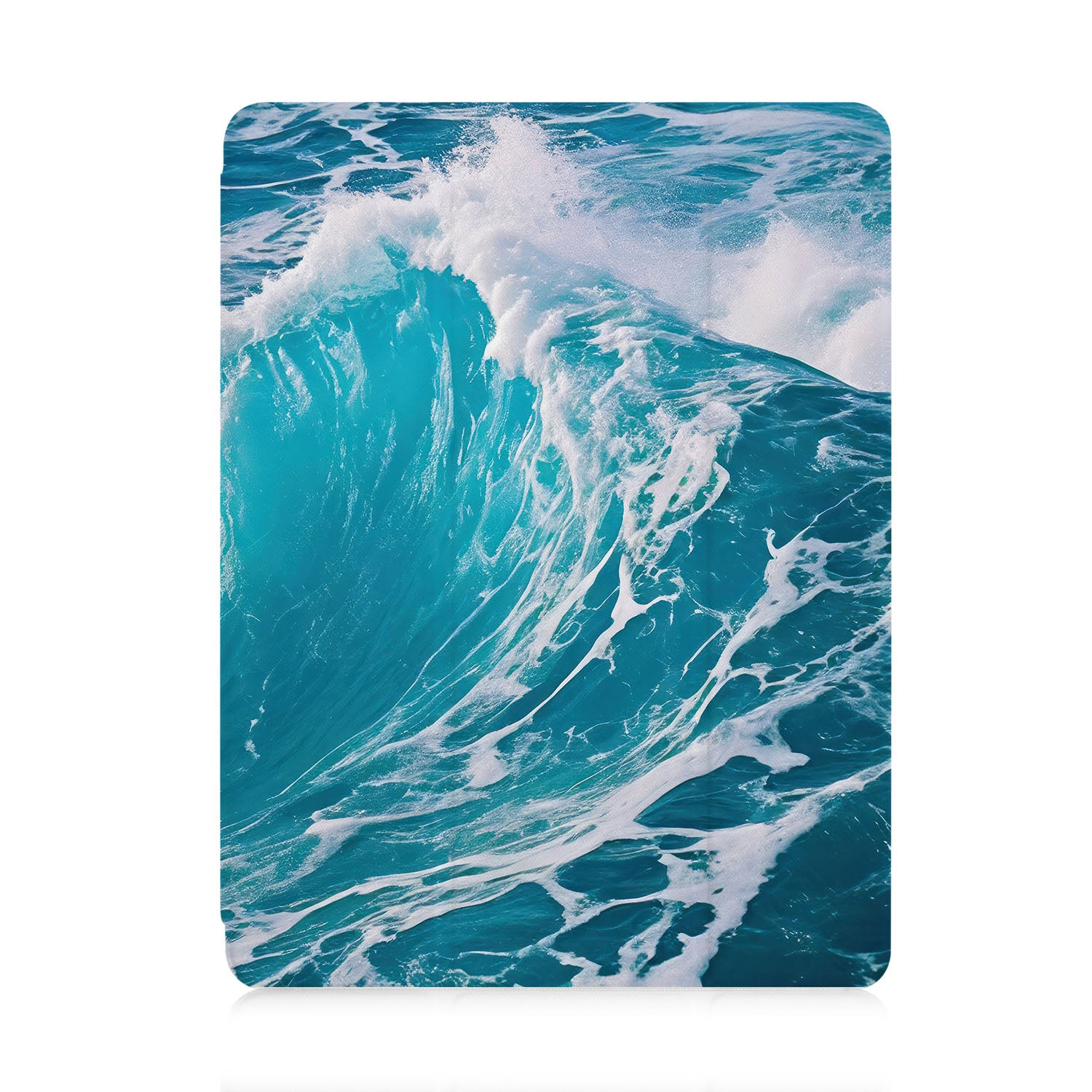 Premium iPad Trifold Case with Sea Waves Design - Slim Protective Cover for iPad Air/Pro, Auto Sleep/Wake Feature - Perfect for Work, Travel & Everyday Use