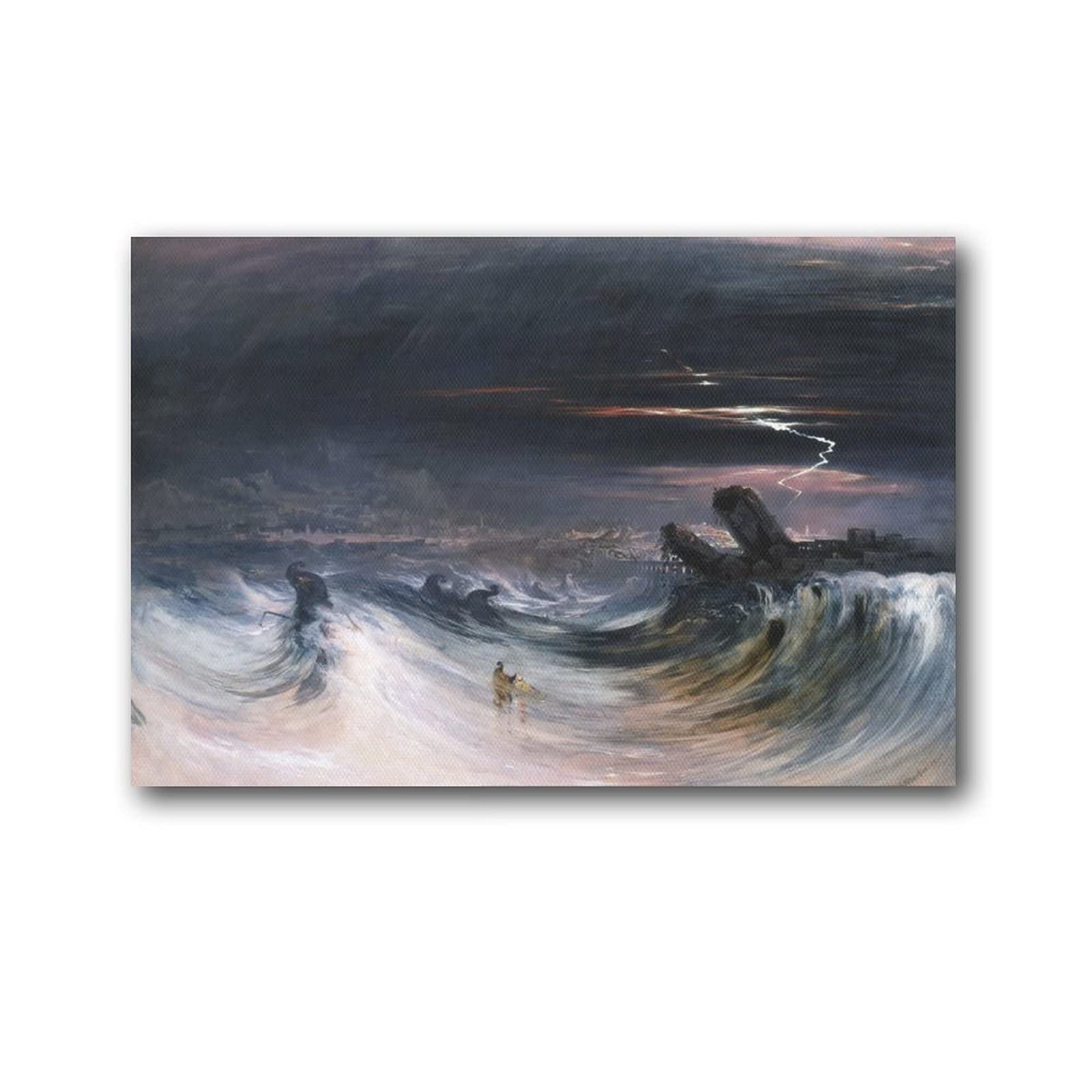 Destruction of Tyre 1840 Vintage Art Print - Premium Canvas Wall Art for Living Room & Bedroom Decor - Historical Painting Poster Gift for Home & Office
