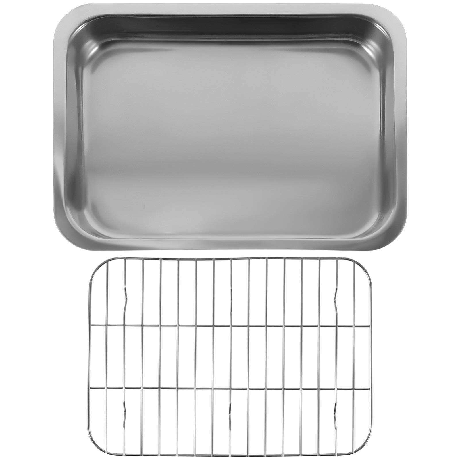 Stainless Steel Baking Pan Set with Cooling Rack - 3-Piece Oven Bakeware Kit for Cookies, Roasting, and Pastries - Perfect for Home Baking, Thanksgiving Turkey, and Holiday Cooking