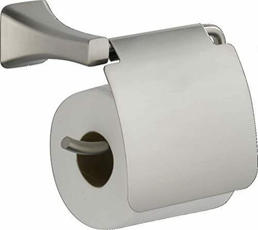 Stainless Steel Toilet Paper Holder with Cover - Over The Toilet Storage Stand for Bathroom Organization | Space-Saving Bathroom Organizer for Small Spaces & Modern Homes