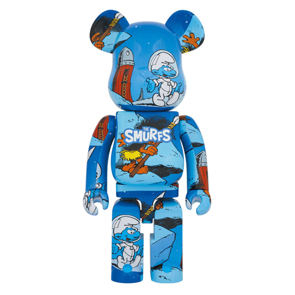 1000% Bearbrick Les Schtroumpfs Le Cosmoschtroumpf Collectible Figure - Limited Edition Smurfs Space Themed Art Toy for Display & Collection