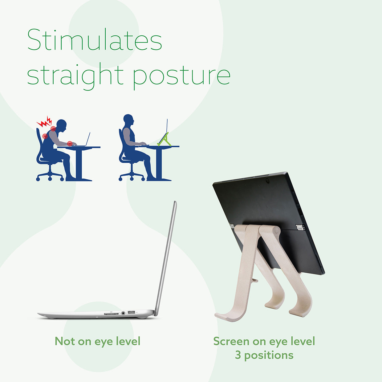 R Go Treepod Adjustable Laptop and Tablet Stand - Portable Ergonomic Holder for Desk, Bed, Couch - Perfect for Work, Study, and Entertainment