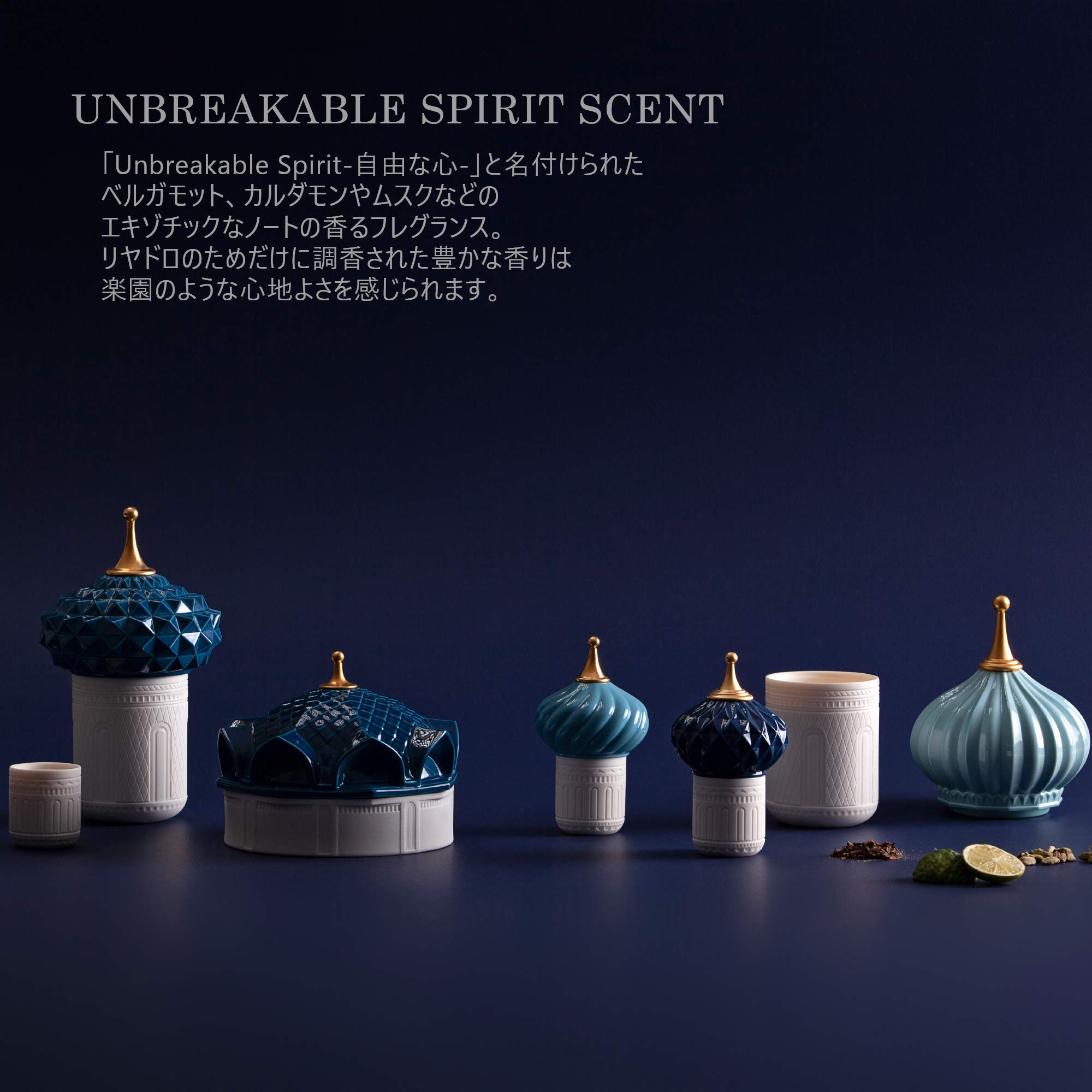 LLADRÓ Blue Spire Candle 1001 Lights - Unbreakable Spirit Scented Porcelain Candle for Home Decor, Wedding Centerpieces & Luxury Gifts