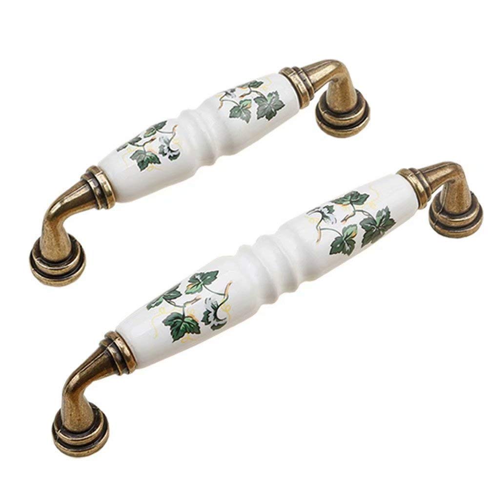 Ceramic Bow Cabinet Handles & Drawer Pulls - 6 Pack Kitchen Cupboard Hardware (96mm Hole Distance, Style A) - Perfect for Modern Cabinets, Dressers & DIY Home Decor Projects