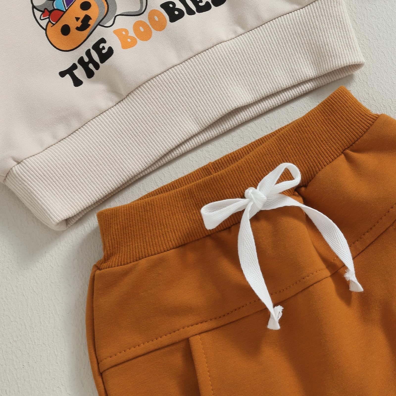 **Boys' Halloween Pants Set - Pumpkin Print Sweatshirt & Pants, Fall Costume Outfit for Kids | Perfect for Trick-or-Treating & Halloween Parties**