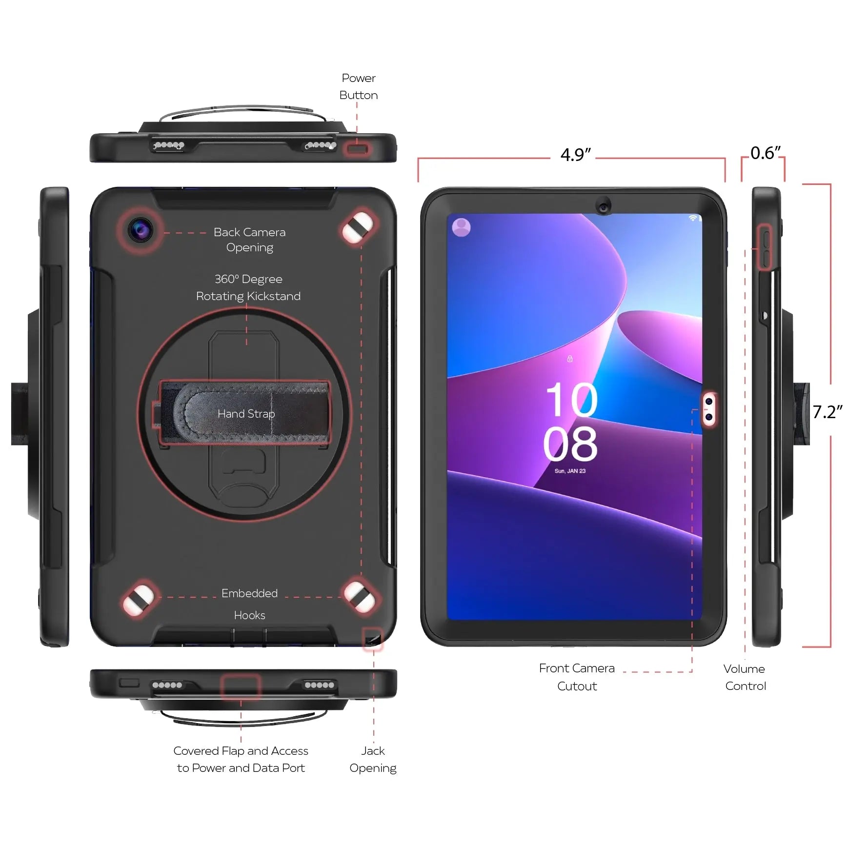 360° Rotatable Grip Kickstand Protective Case - Shockproof & Anti-Slip Phone Cover for iPhone 14/13/12 Pro Max - Perfect for Gaming, Watching Movies & Hands-Free Video Calls
