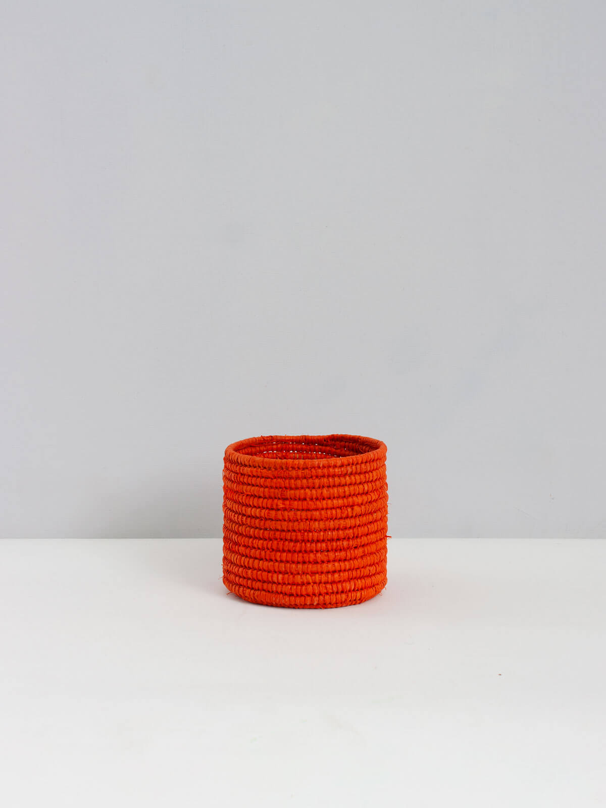 Natural Raffia Storage Baskets - Handwoven Orange Decorative Bins for Home Organization | Perfect for Living Room, Bedroom & Bathroom Storage