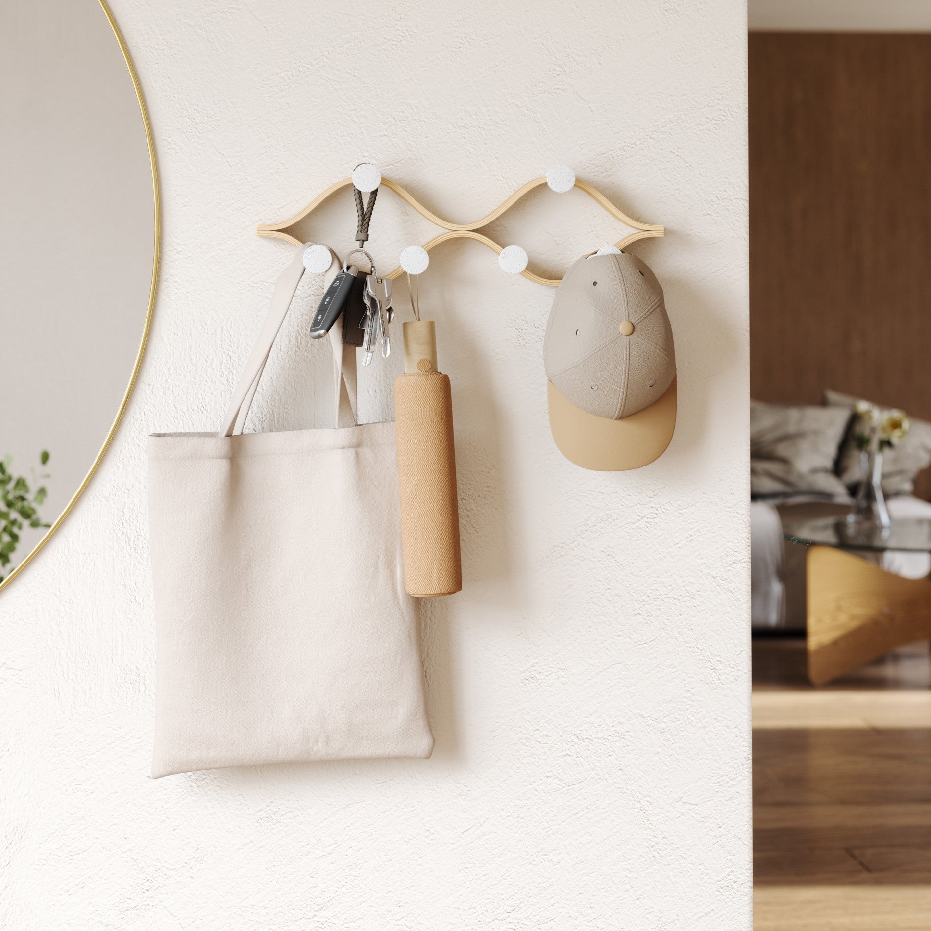 Montage 6 Wall Hook - Heavy Duty Stainless Steel Hooks for Hanging Coats, Hats & Keys - Perfect for Entryway, Garage & Bathroom Organization