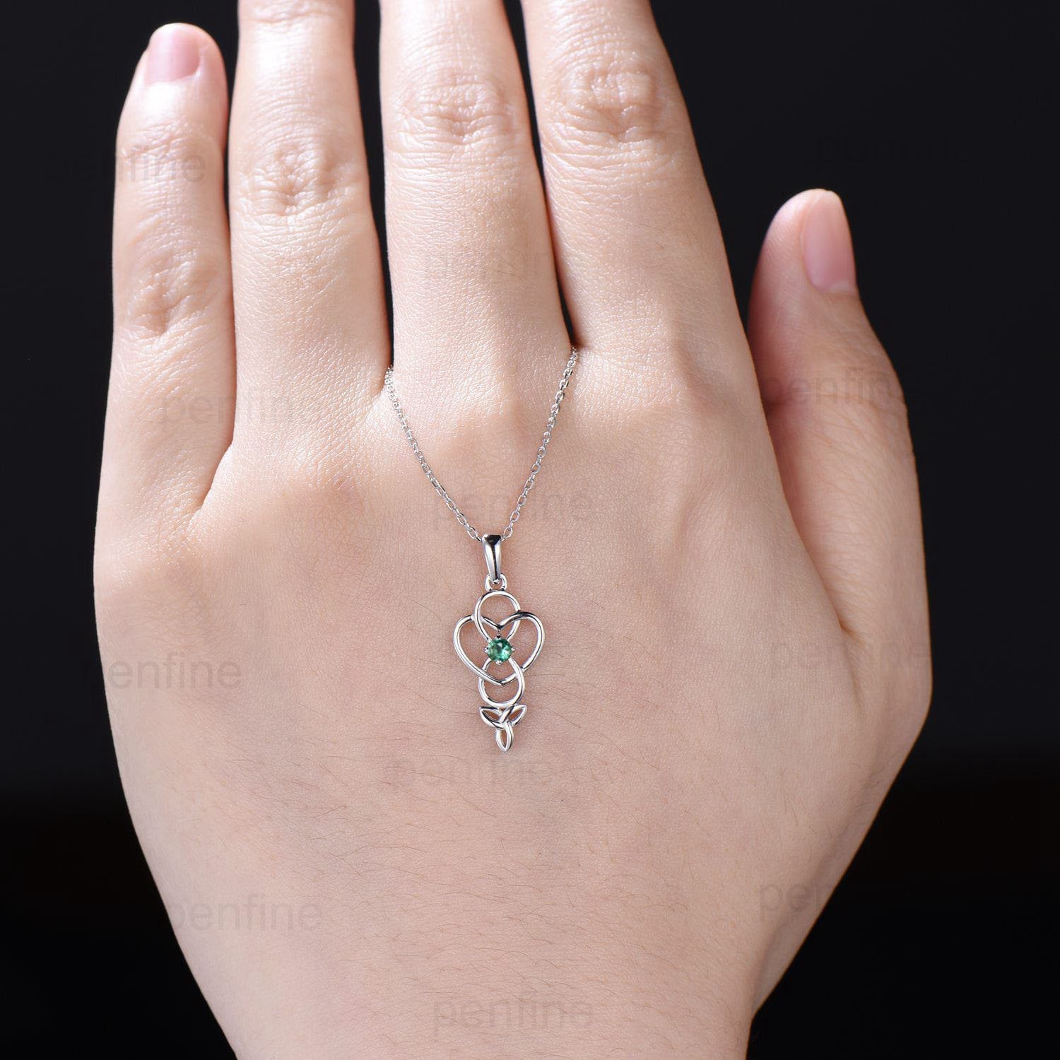 Norse Viking Emerald Necklace - Solid 14K/18K Rose Gold & Silver Personalized Pendant for Women - Valkyrie & Celtic Jewelry - Perfect for Cosplay, Historical Reenactments & Unique Gifts