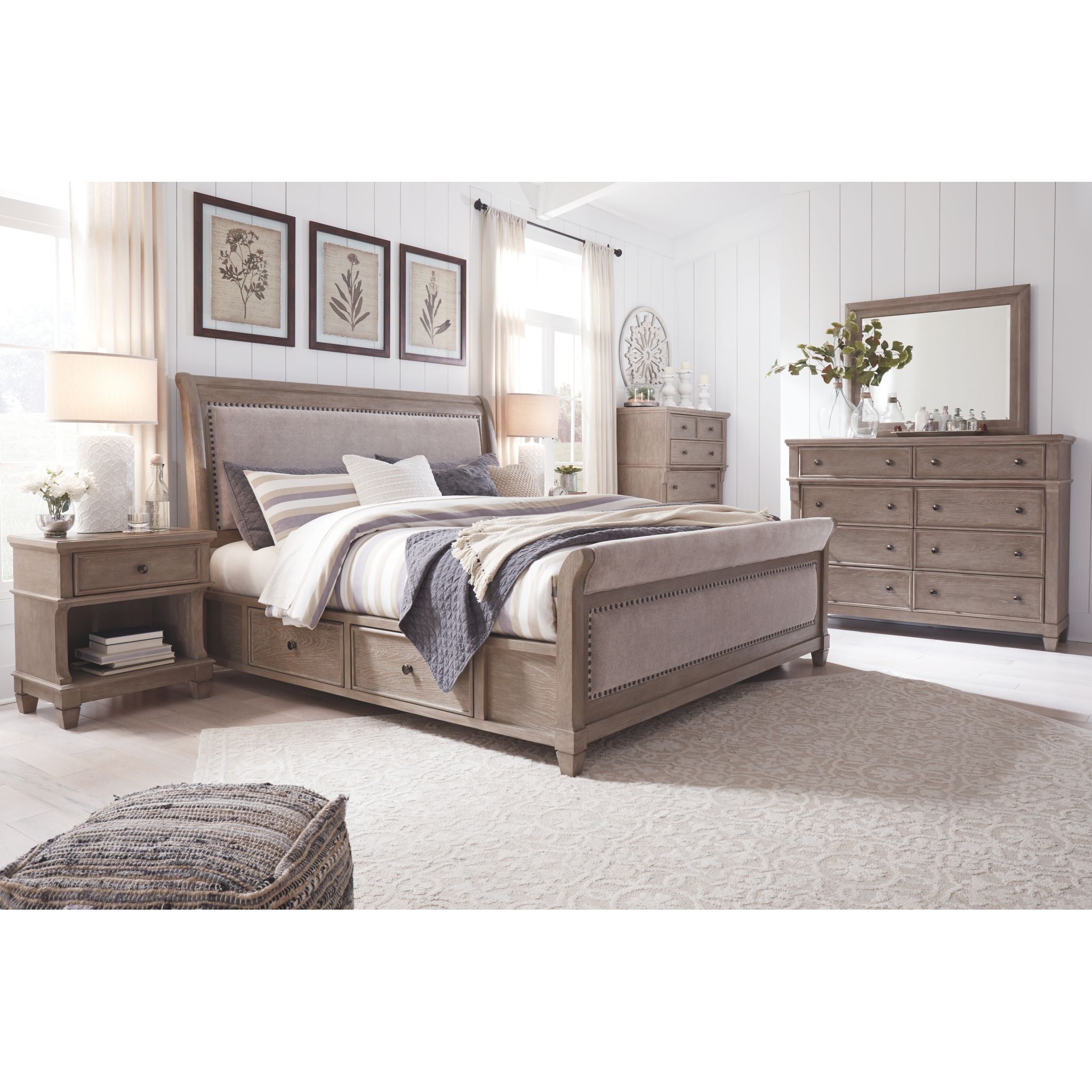 Challene EXCLUSIVE 5-Piece King Size Storage Bedroom Set - Perfect for Master Bedroom Organization & Space Saving