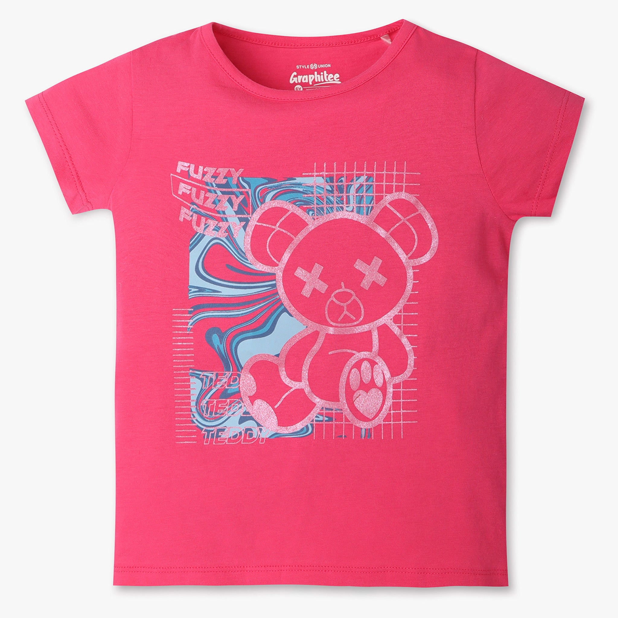Girls Crew Neck Short Sleeve Graphic T-Shirt - Cute Playtime Design for Kids - Perfect for School, Playdates & Family Outings