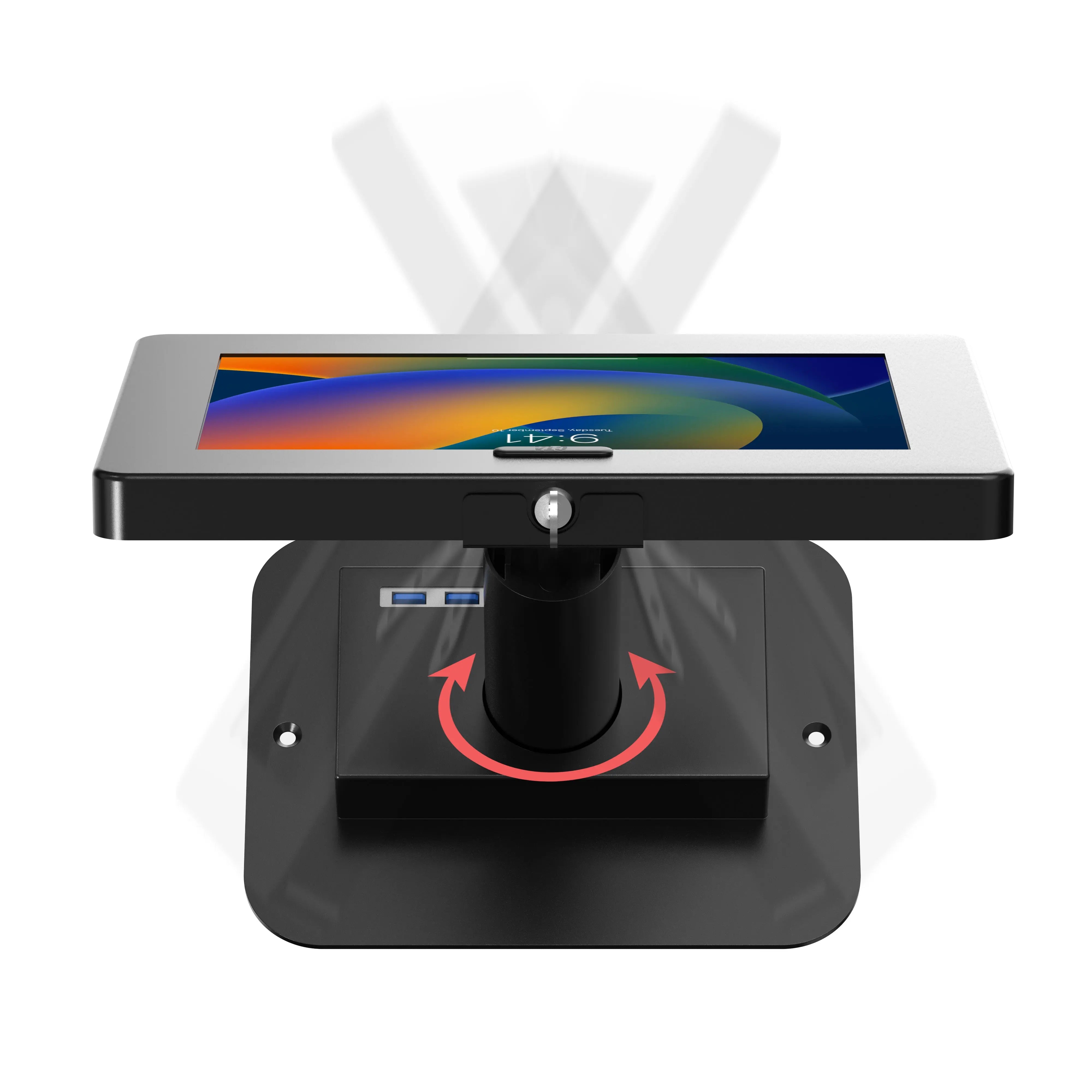 Universal Desk Mount with Secure Enclosure for iPad, Tablet & Laptop - Perfect for Home Office, Gaming & Workspace Organization