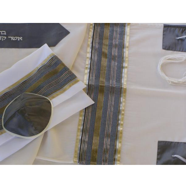 Silver & Gold Bar Mitzvah Tallit - Premium Hebrew Prayer Shawl for Jewish Ceremonies & Worship | Perfect for Synagogue, Weddings & Religious Celebrations