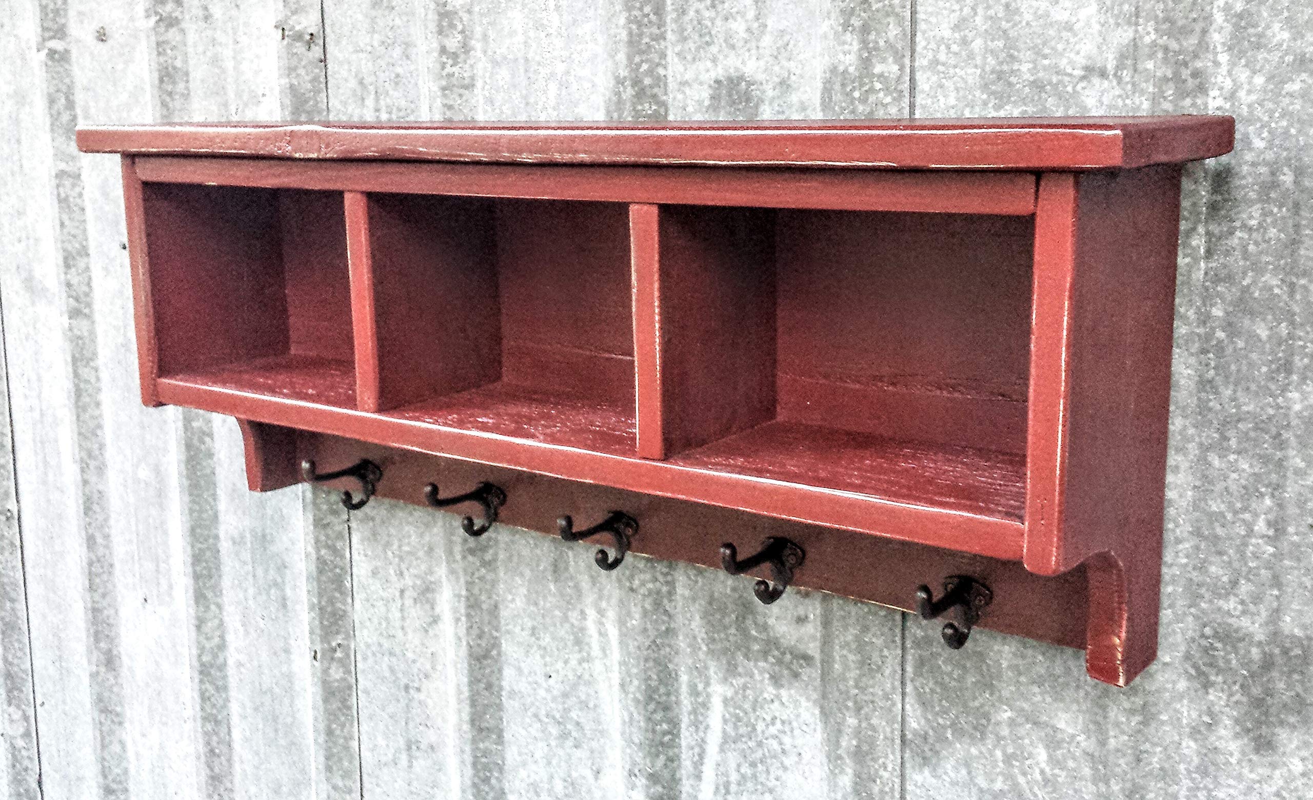 Rustic Farmhouse Coat Rack - Wall Mounted Entryway Organizer with Hooks for Hats, Jackets & Bags - Perfect for Hallway, Mudroom & Home Decor