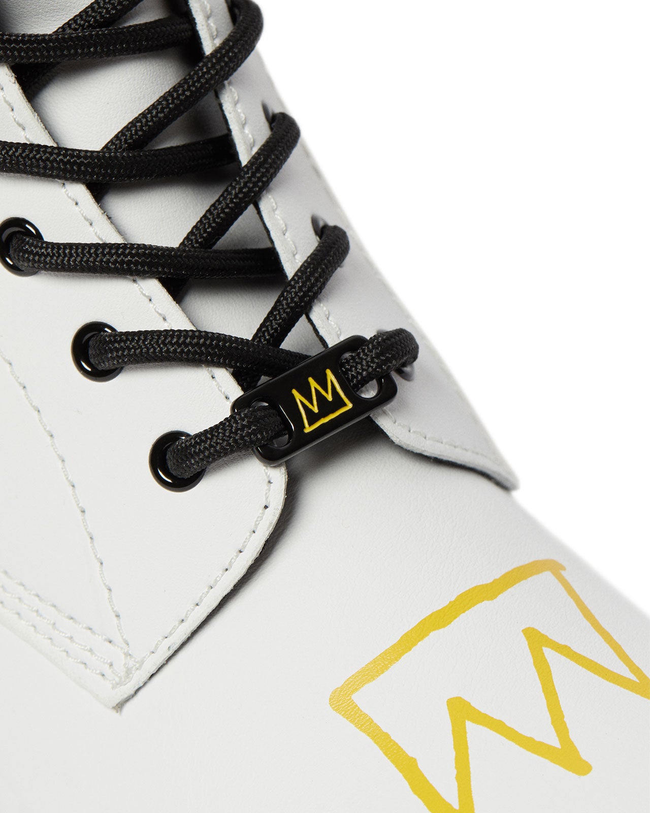 1460 Basquiat Junior Kids White Hydro Leather Lace-Up Boots - Waterproof & Durable for School, Play & Outdoor Adventures