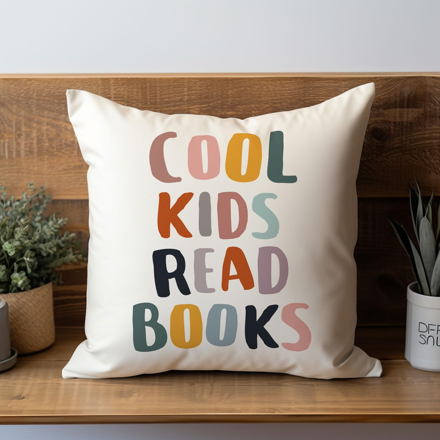Cool Kids Read Books Pillow Covers - Reading Pillow Case for Book Lovers, Unique Teacher Gift, Kids Room & Classroom Decor - Perfect for Reading Corners & Cozy Reading Nooks