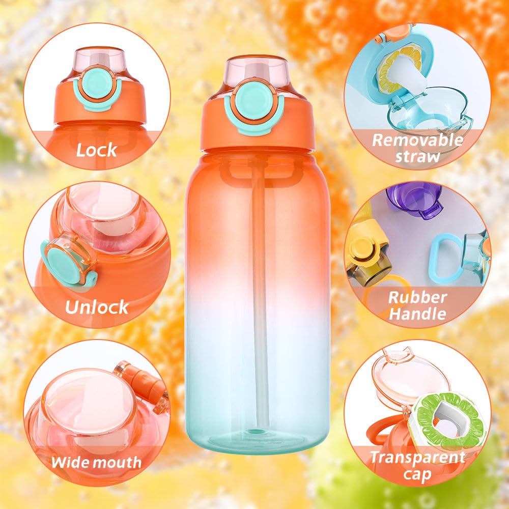 SQUICKLE Flavor Water Bottle with Pods - Leakproof Sports Cup for Gym & Outdoor (1000ml)