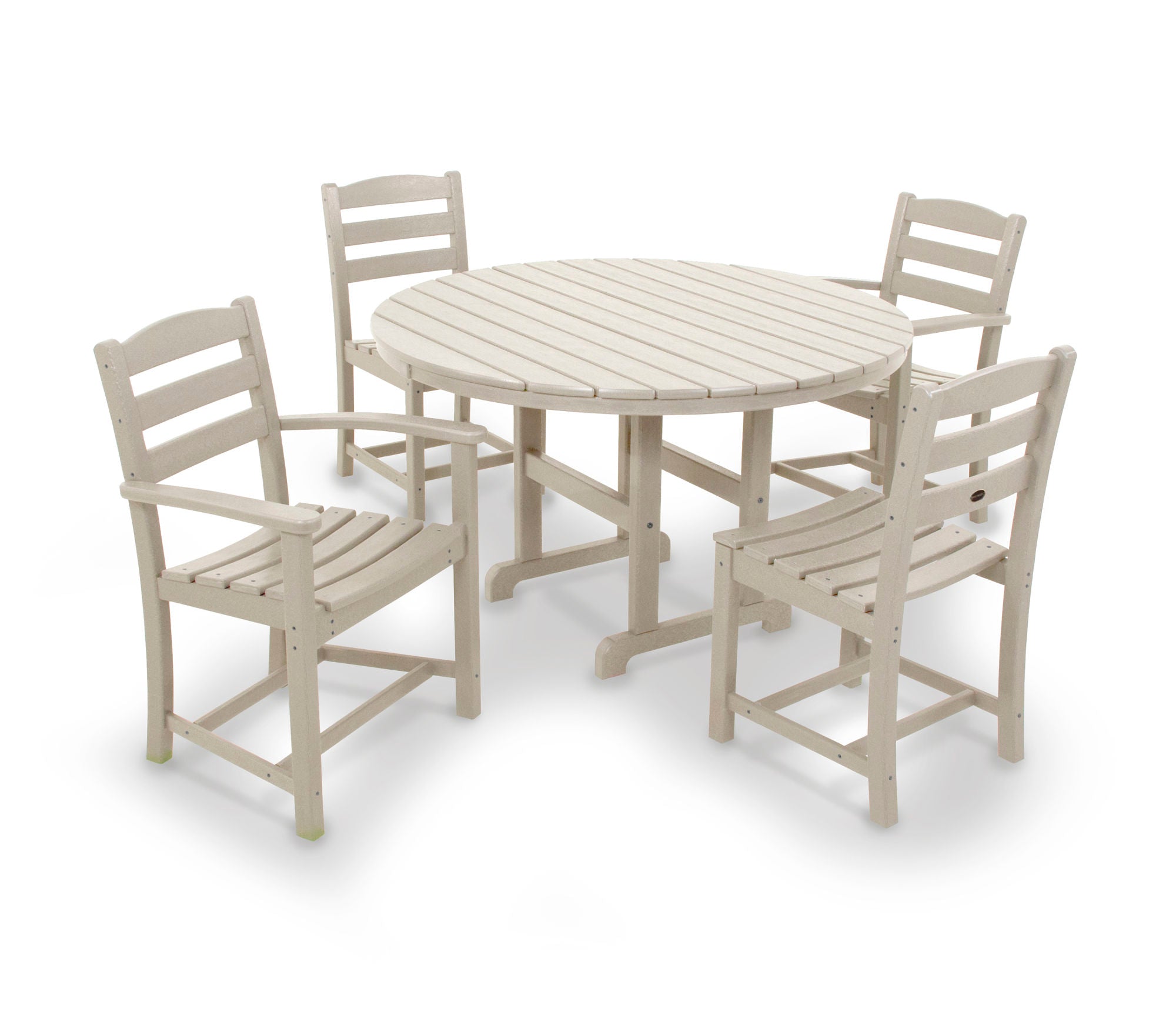 POLYWOOD La Casa Café 5-Piece Outdoor Dining Set - Patio Furniture for Backyard, Garden & Poolside - Weather-Resistant Wicker & Aluminum Frame