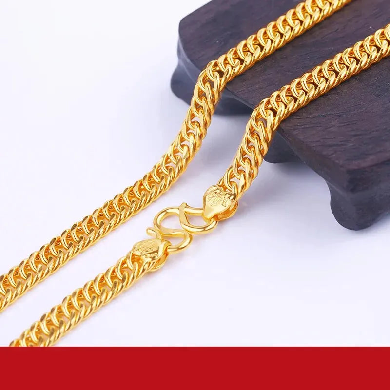 24K Pure Gold Necklace for Men - Real AU 999 Solid Gold Chain - Classic Upscale Jewelry - Elegant Gift for Him - Perfect for Weddings, Anniversaries & Special Occasions - New 2023 Collection