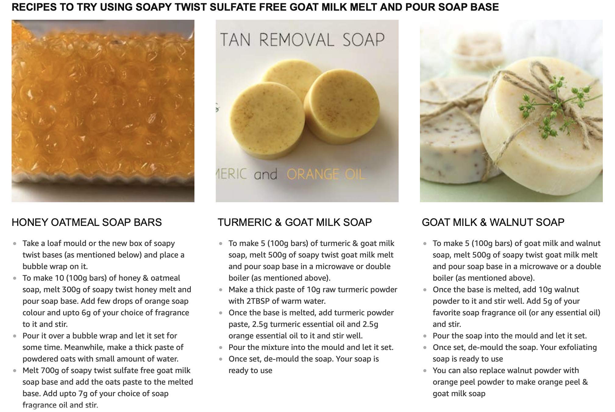 Sulfate-Free Goat Milk Soat Base (300g) - Natural Moisturizing Soap for Sensitive Skin - Perfect for Handmade Soap, Bath & Body Care