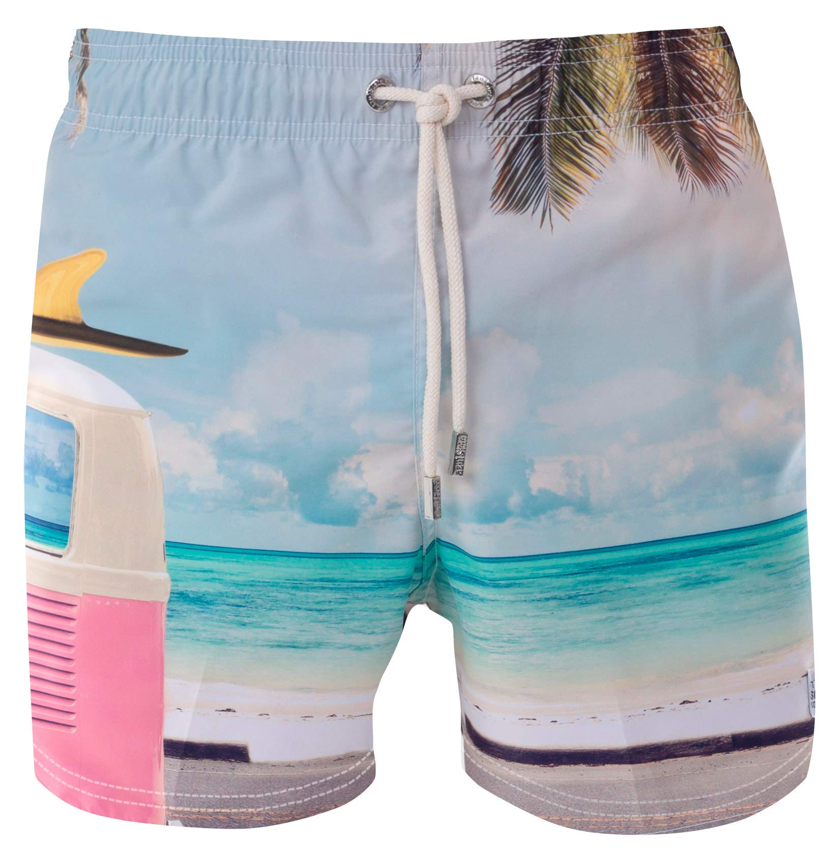 Azul Siete Men's Quick Dry Swim Trunks with Mesh Lining - Comfortable Bathing Suits for Beach, Pool & Vacation - Perfect for Swimming, Surfing & Summer Activities