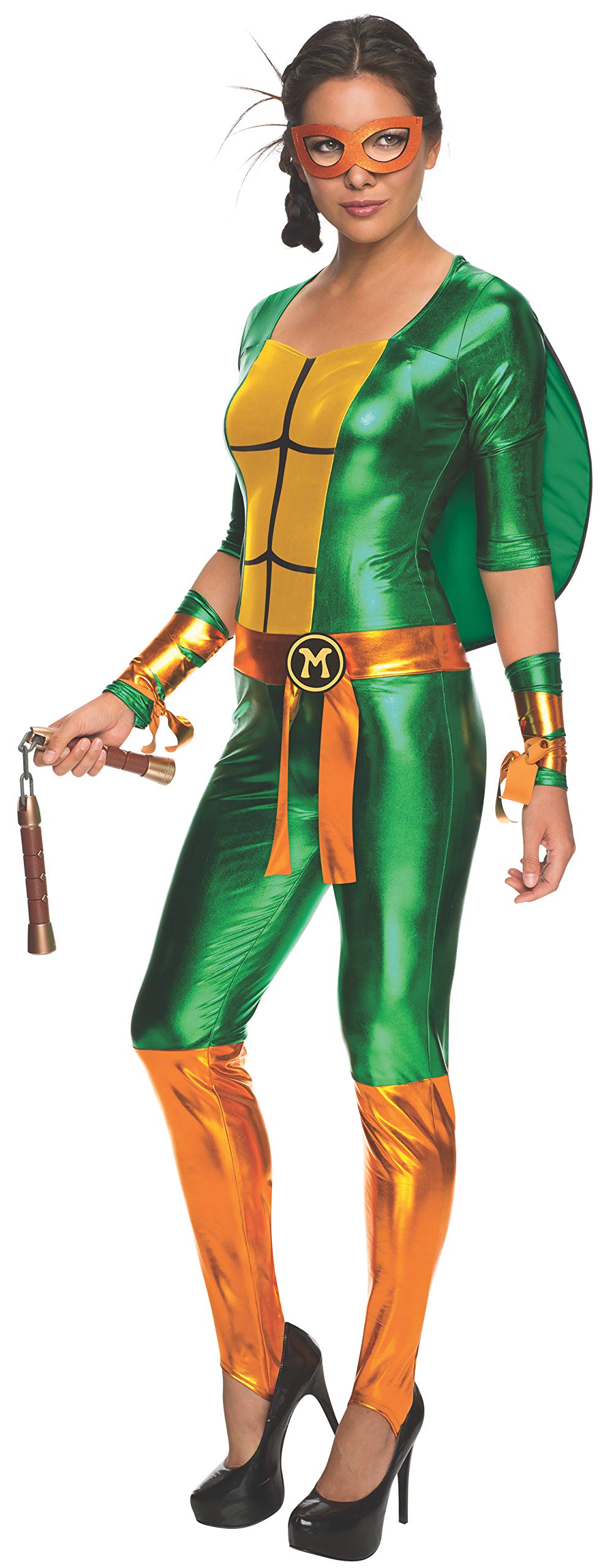 Rubie's Women's Secret Wishes Teenage Mutant Ninja Turtles Michelangelo Costume Jumpsuit - TMNT Cosplay, Halloween Party Outfit, Comic-Con Costume for Fans
