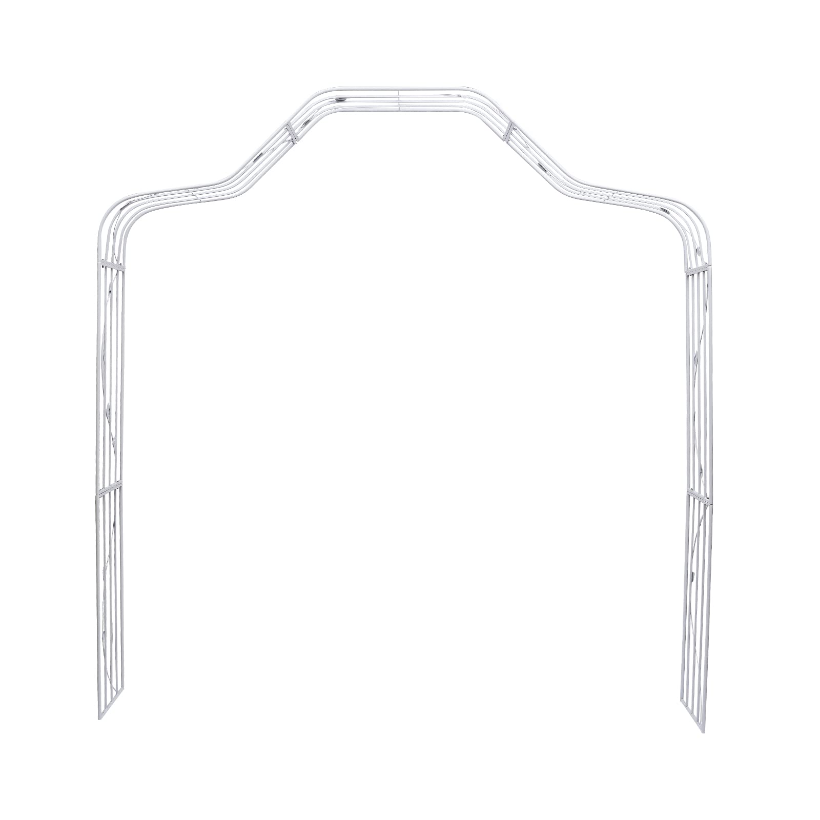 8.2 ft White Metal Garden Arbor Archway for Climbing Plants - Outdoor Wedding Arch, Balloon Backdrop Stand for Party Decorations | Perfect for Weddings, Garden Decor & Outdoor Events