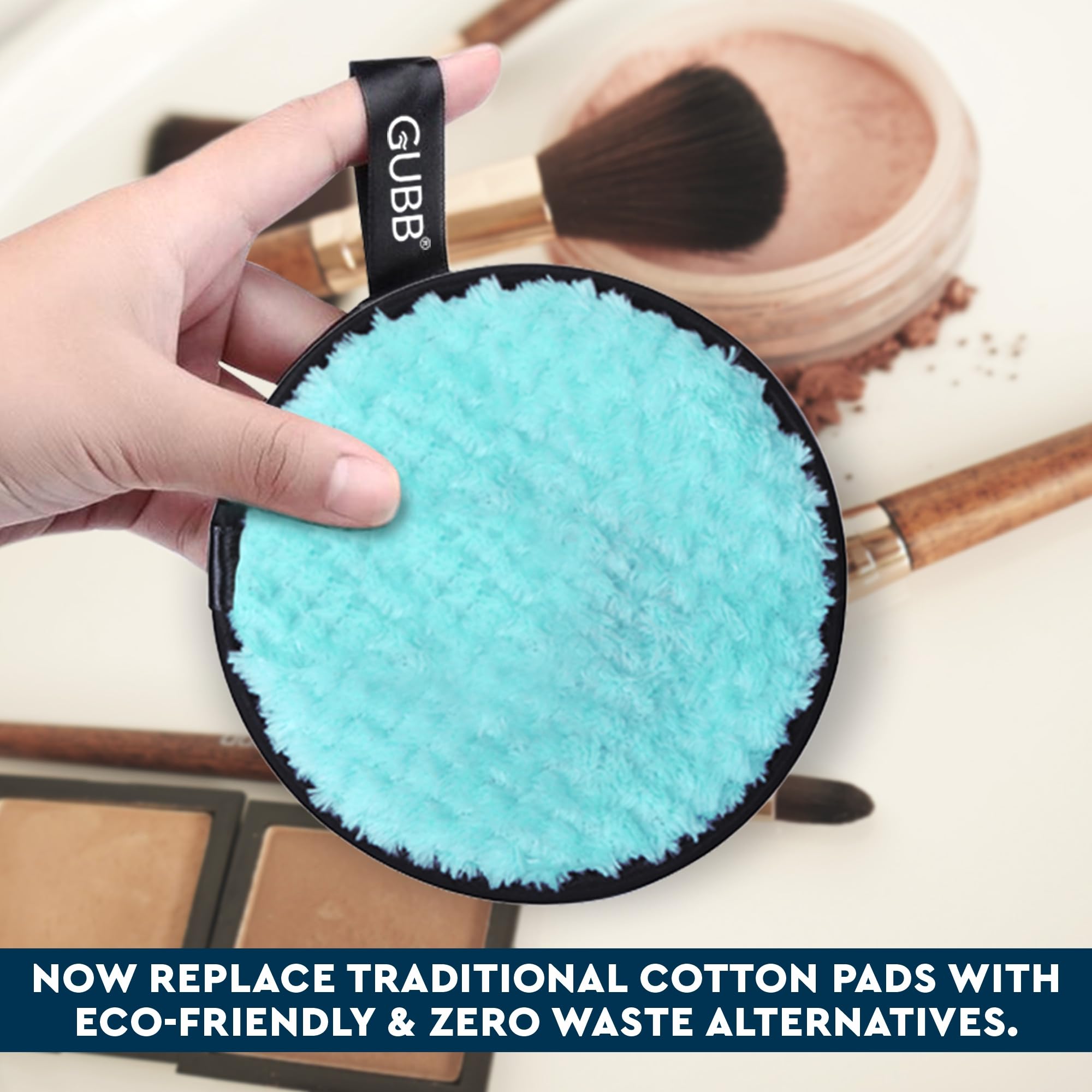 GUBB Reusable Makeup Remover Pads - Soft Double-Sided Microfiber Facial Cleansing Pads for Oily, Dry & Sensitive Skin | Washable Makeup Sponge Towels for Deep Cleansing | Pack of 2 (Purple & Pink) | Perfect for Travel, Daily Skincare & Eco-Friendly Beauty Routine