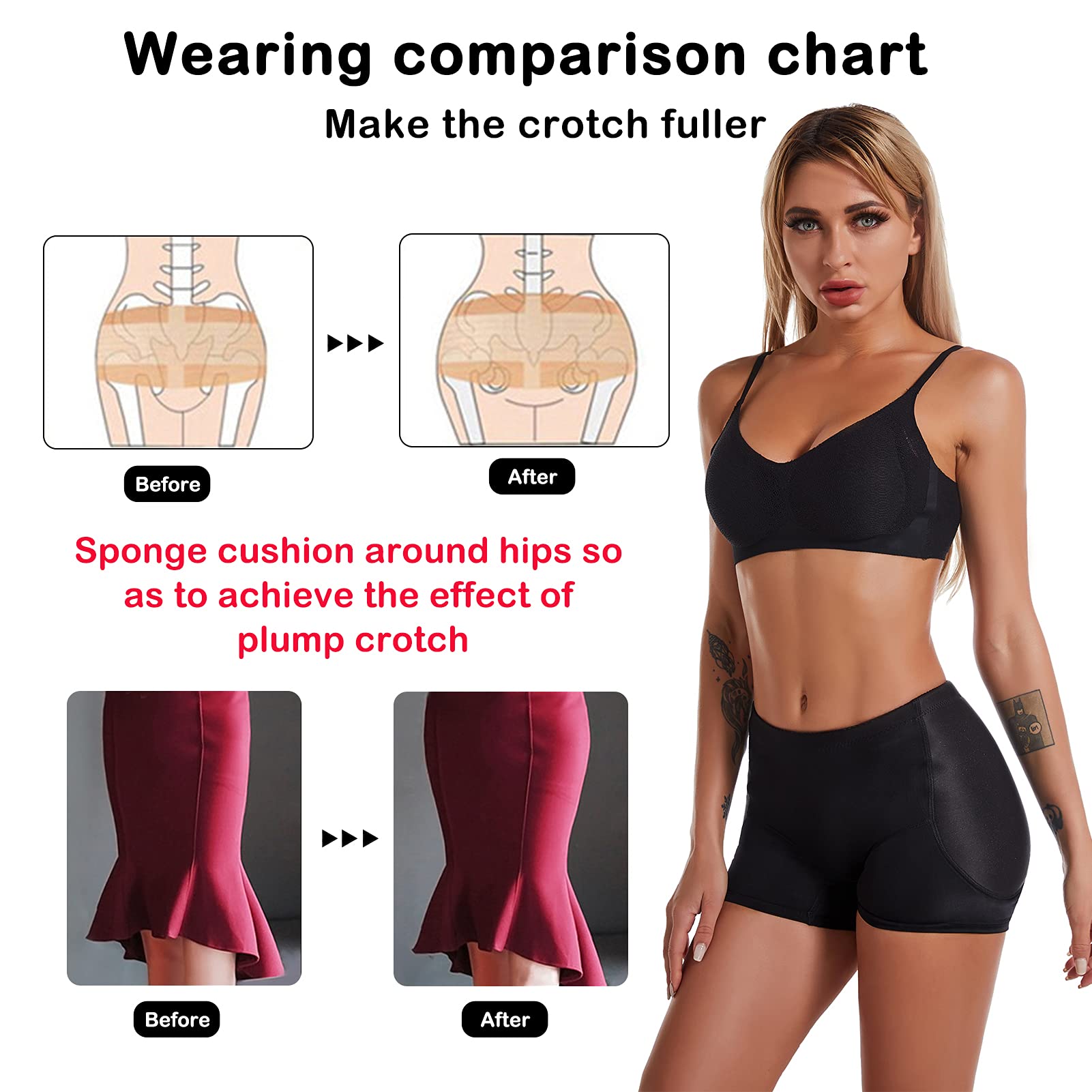 FEOYA Women's Seamless Shapewear Panties with Removable Pads - Butt Lifter & Hip Enhancer Underwear Shaper Shorts for Tummy Control (XS-3XL) - Perfect for Body Shaping, Special Occasions & Everyday Wear