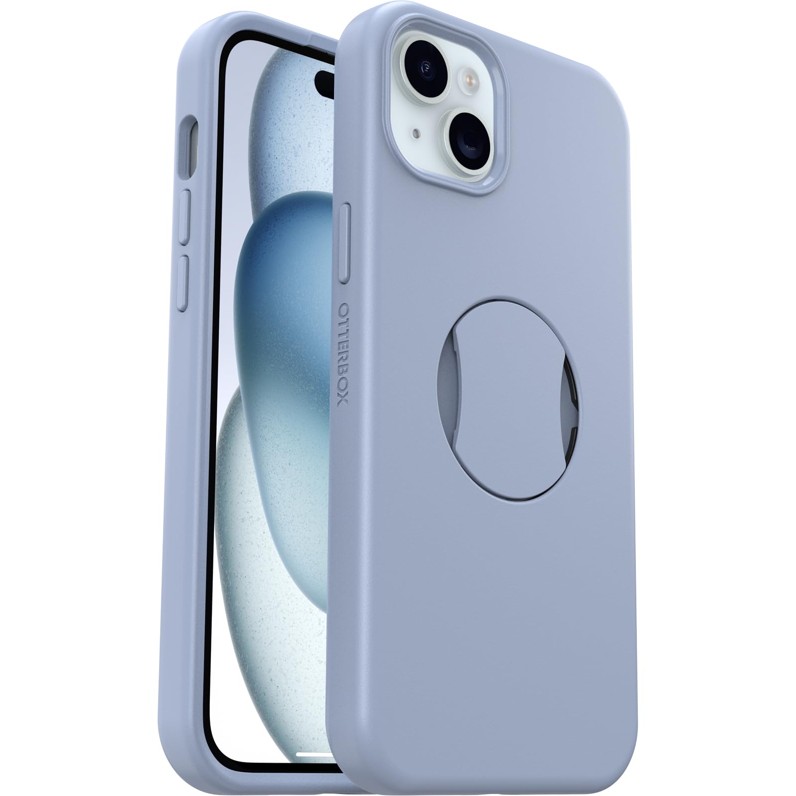 OtterBox OtterGrip Symmetry Case for iPhone 15 Plus/iPhone 14 Plus - MagSafe Compatible, Military-Grade Drop Protection, Anti-Slip Grip (Blue) | Perfect for Outdoor Adventures, Work & Daily Use