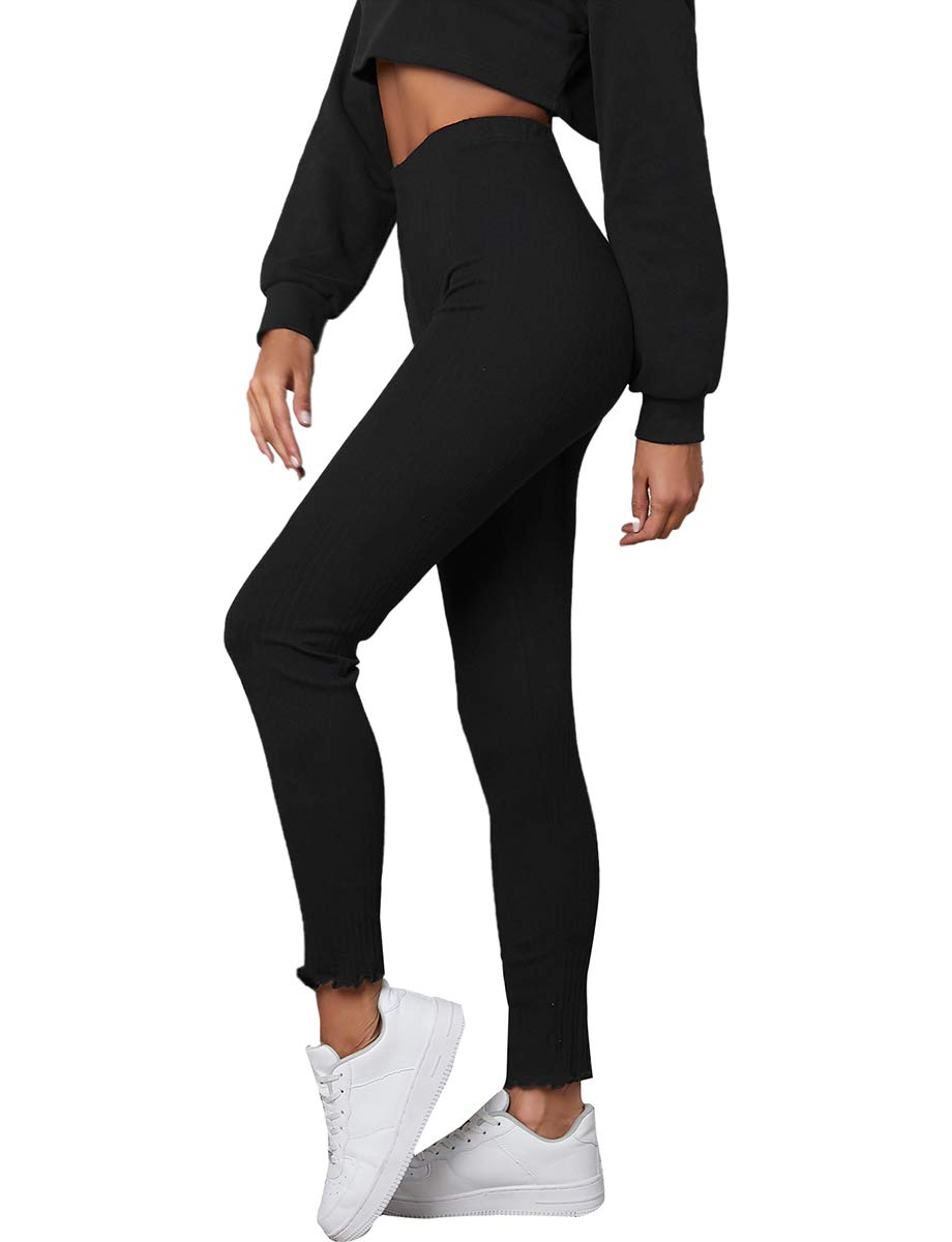Romwe Women's High Waist Yoga Pants - Athletic Workout Leggings for Running, Gym & Lounge - Stretchy Comfortable Tummy Control Fitness Pants