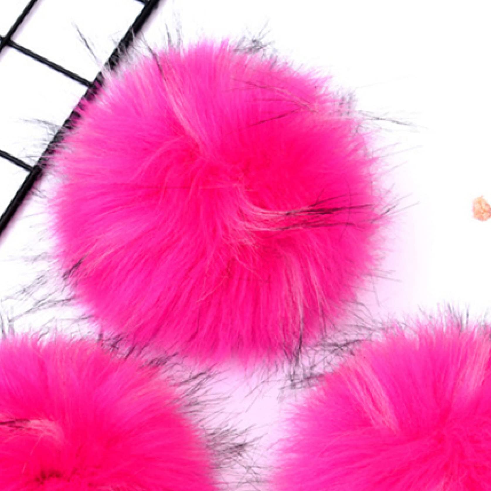 1 Pack Fluffy Faux Fur Pom Pom Keychain - Soft Fluffy Balls for Hats, Scarves, Gloves, Bags & DIY Accessories - Perfect for Winter Fashion, Gifts & Home Decor