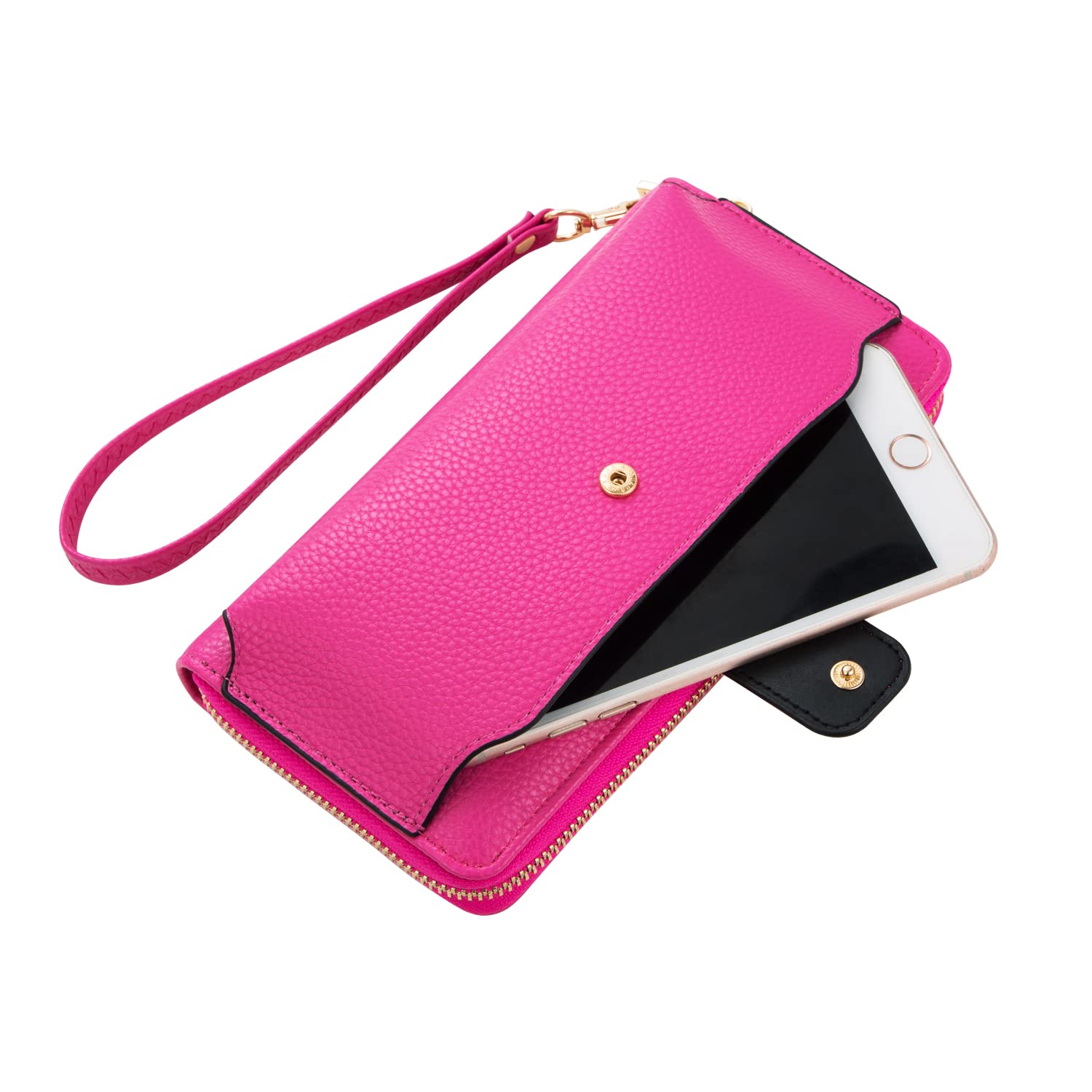 Women's RFID Blocking Wristlet Wallet with Phone Holder - Zip Around Crossbody Handbag for iPhone & Cards - Perfect for Travel, Shopping & Everyday Use