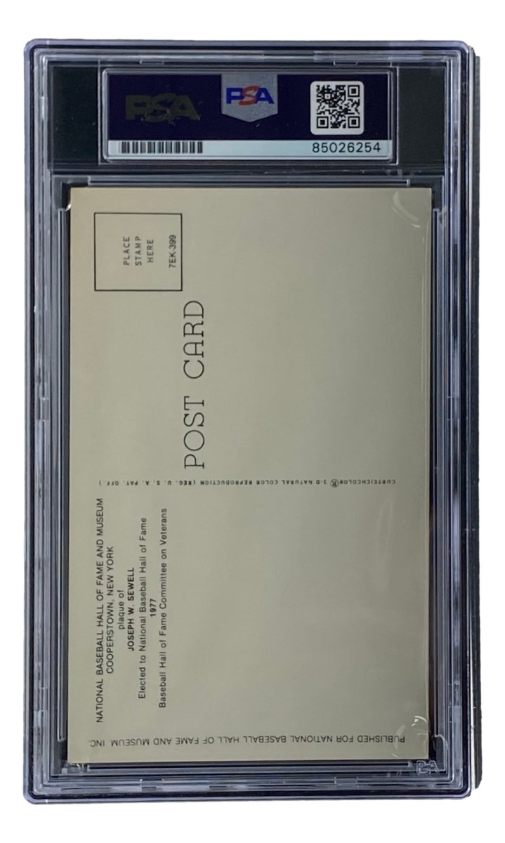 Joe Sewell Autographed 4x6 Cleveland Hall of Fame Plaque Card with PSA/DNA Certification #85026254 - Perfect for Baseball Memorabilia Collectors and Sports Fans Display