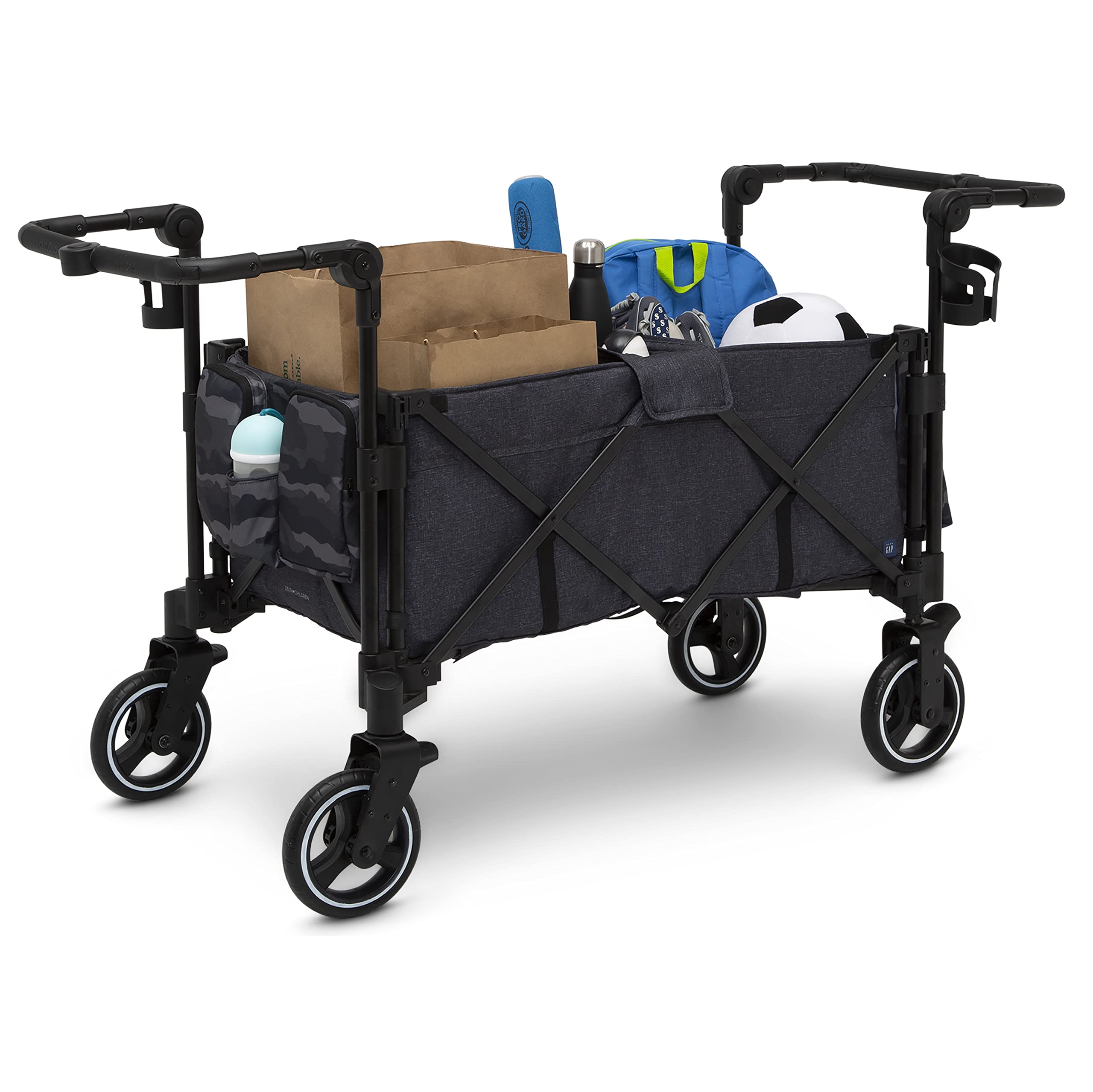 GAP babyGap Deluxe Explorer Wagon Stroller for Toddlers - Black Camouflage Design | Lightweight Foldable Baby Stroller for Outdoor Adventures, Shopping & Travel