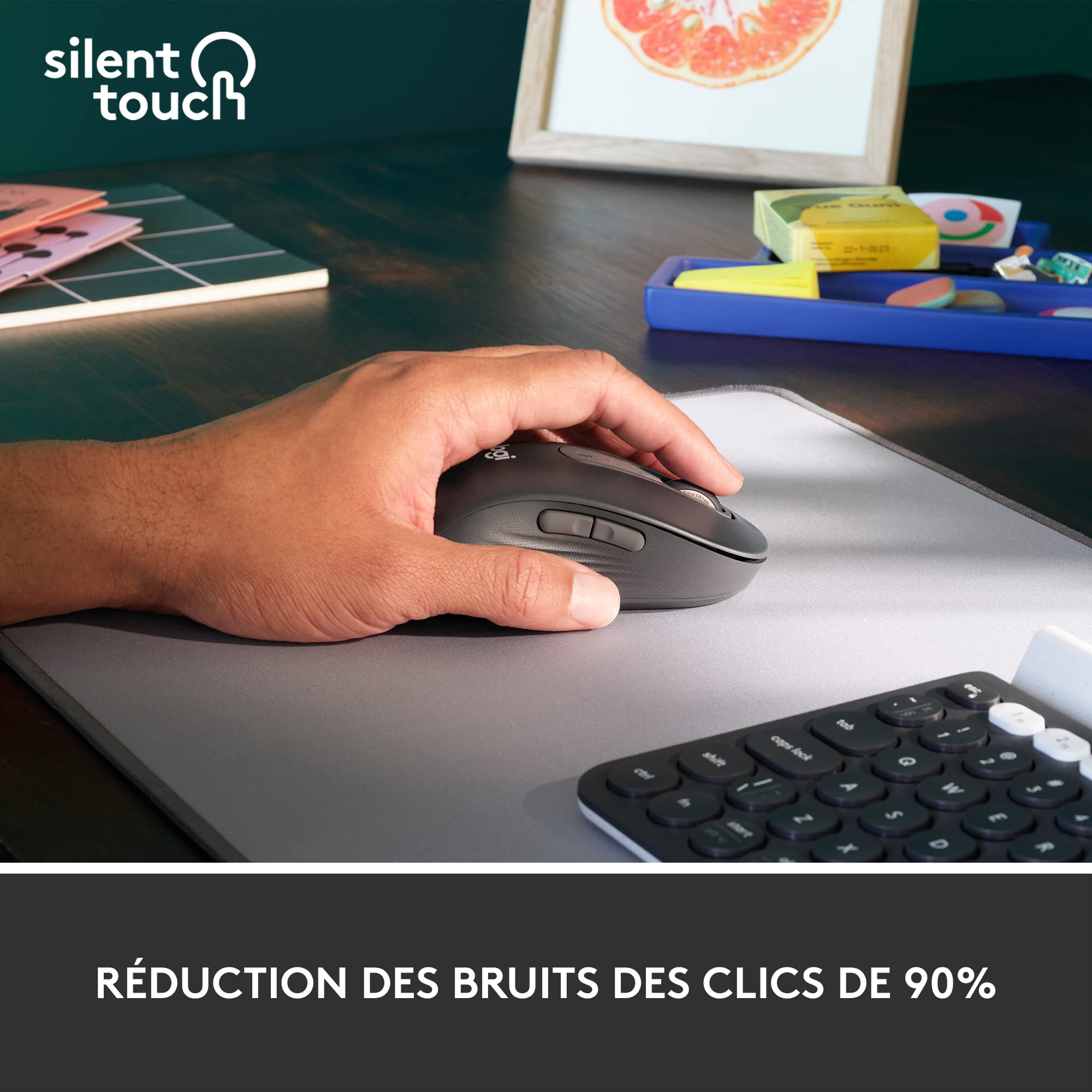 Logitech Signature M650 L Wireless Mouse for Large Left Hands - 2-Year Battery Life, Silent Clicks, Programmable Side Buttons, Bluetooth, PC/Mac/Chromebook Compatible - Graphite - Perfect for Office Work, Gaming, and Multi-Device Productivity