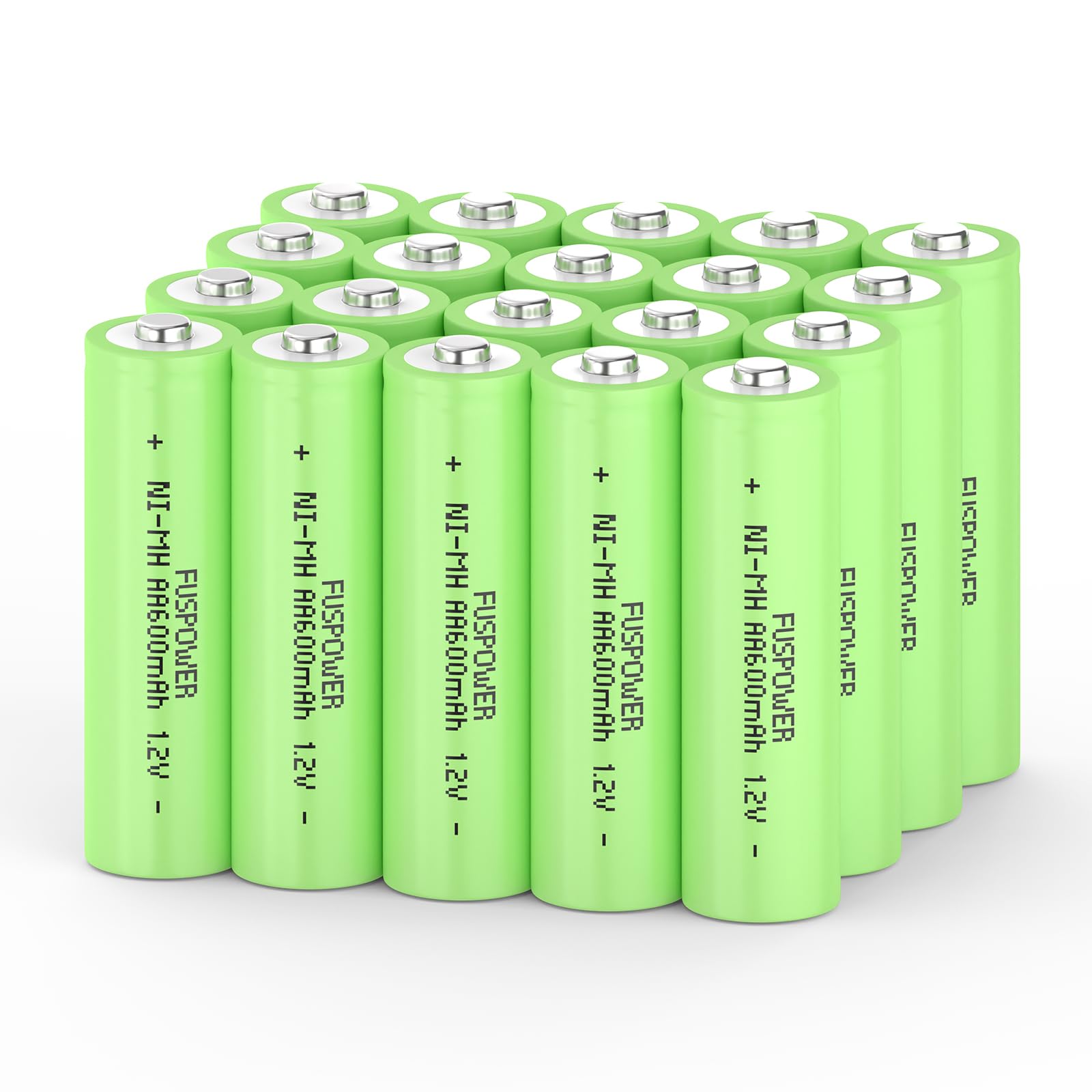 Rechargeable AA NiMH Batteries 20-Pack - 600mAh 1.2V Double A Solar Light Batteries for Outdoor Garden Lights, Pathway Lighting, Home Devices | Long-Lasting Power for Solar Panels, Flashlights, Toys & Electronics